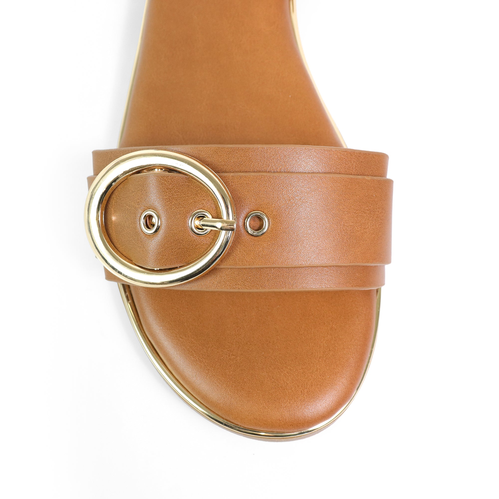 TANIA-1 BUCKLE STRAP SANDAL TAN