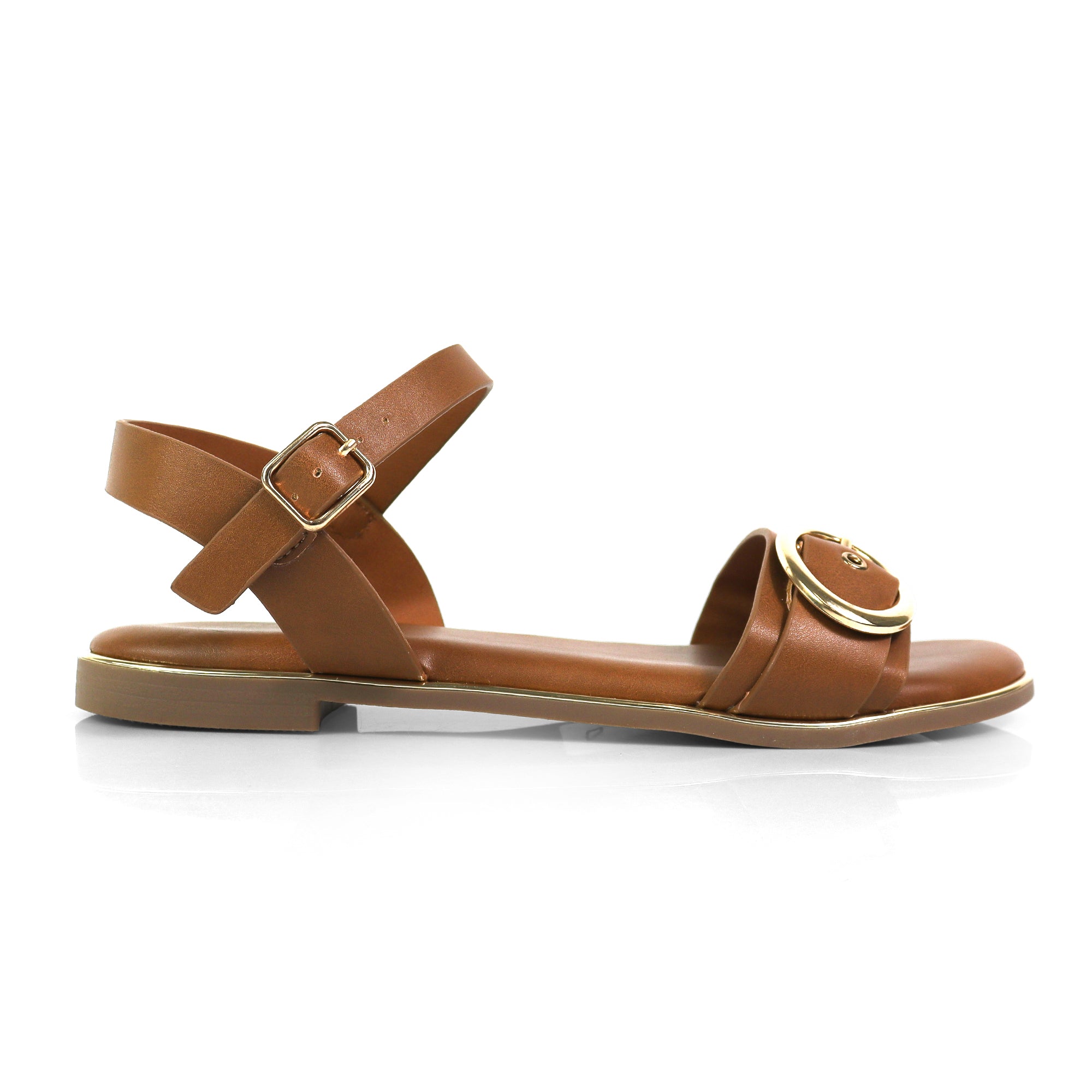 TANIA-1 BUCKLE STRAP SANDAL TAN