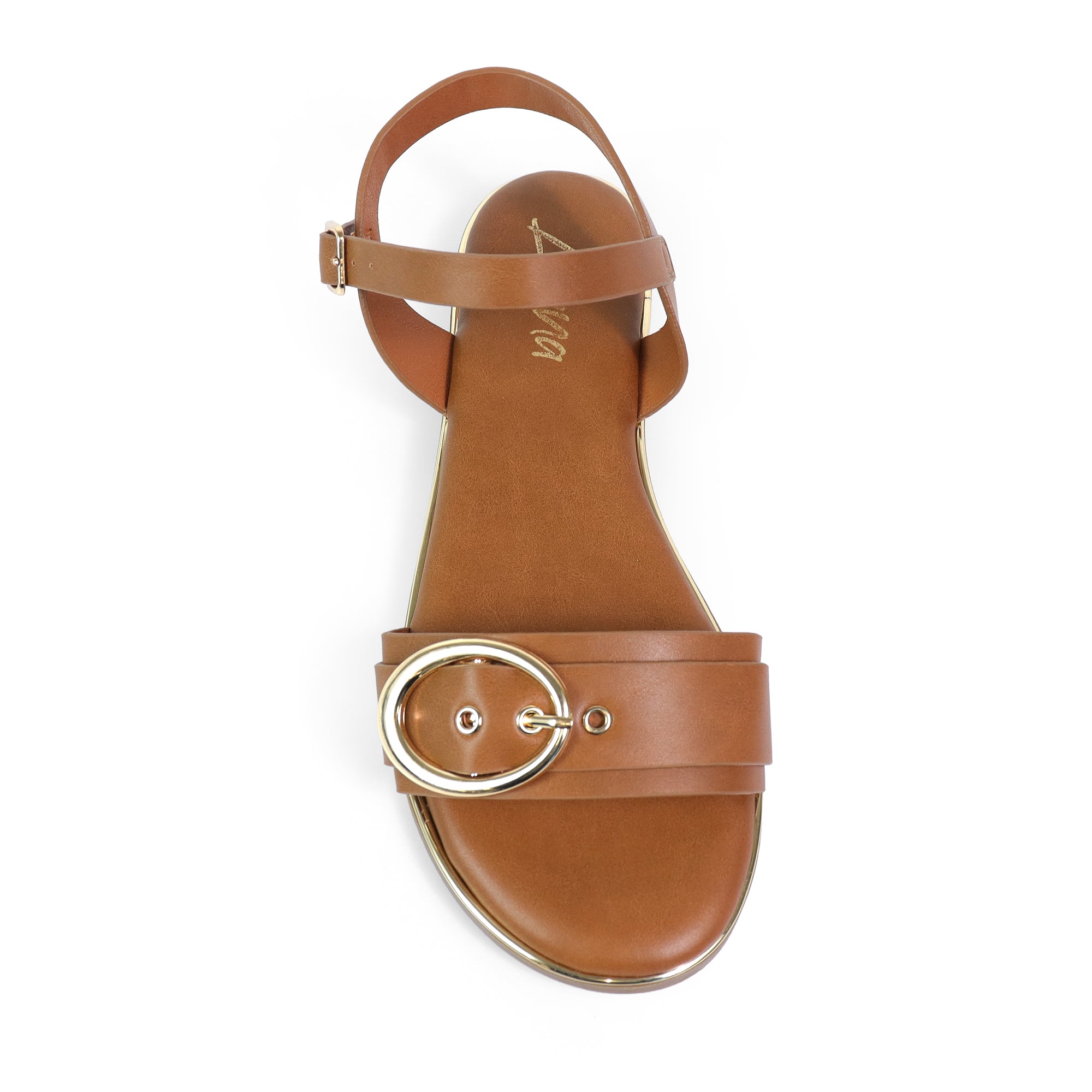 TANIA-1 BUCKLE STRAP SANDAL TAN