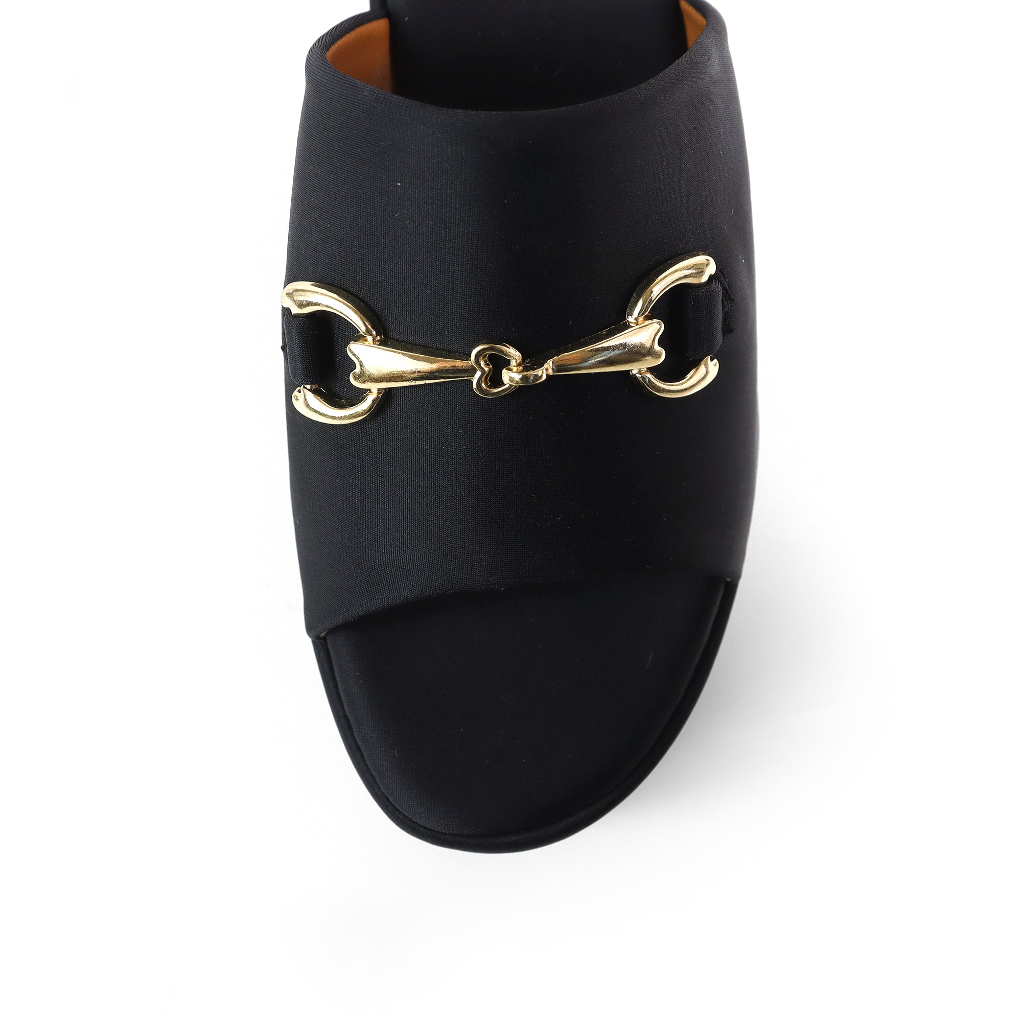 TATIANA-1 OPEN TOE HORSEBIT MULE W/ WEDGE BLACK