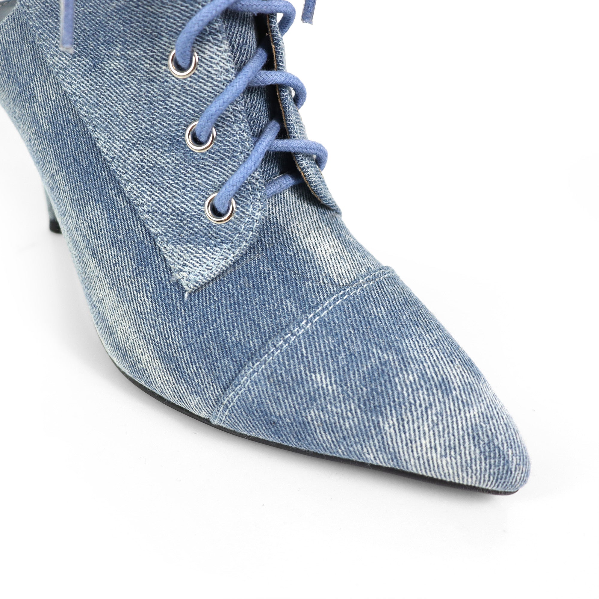 TESS-2 POINTED TOE  ANKLE HIGH W/STILETTO HEEL DENIM