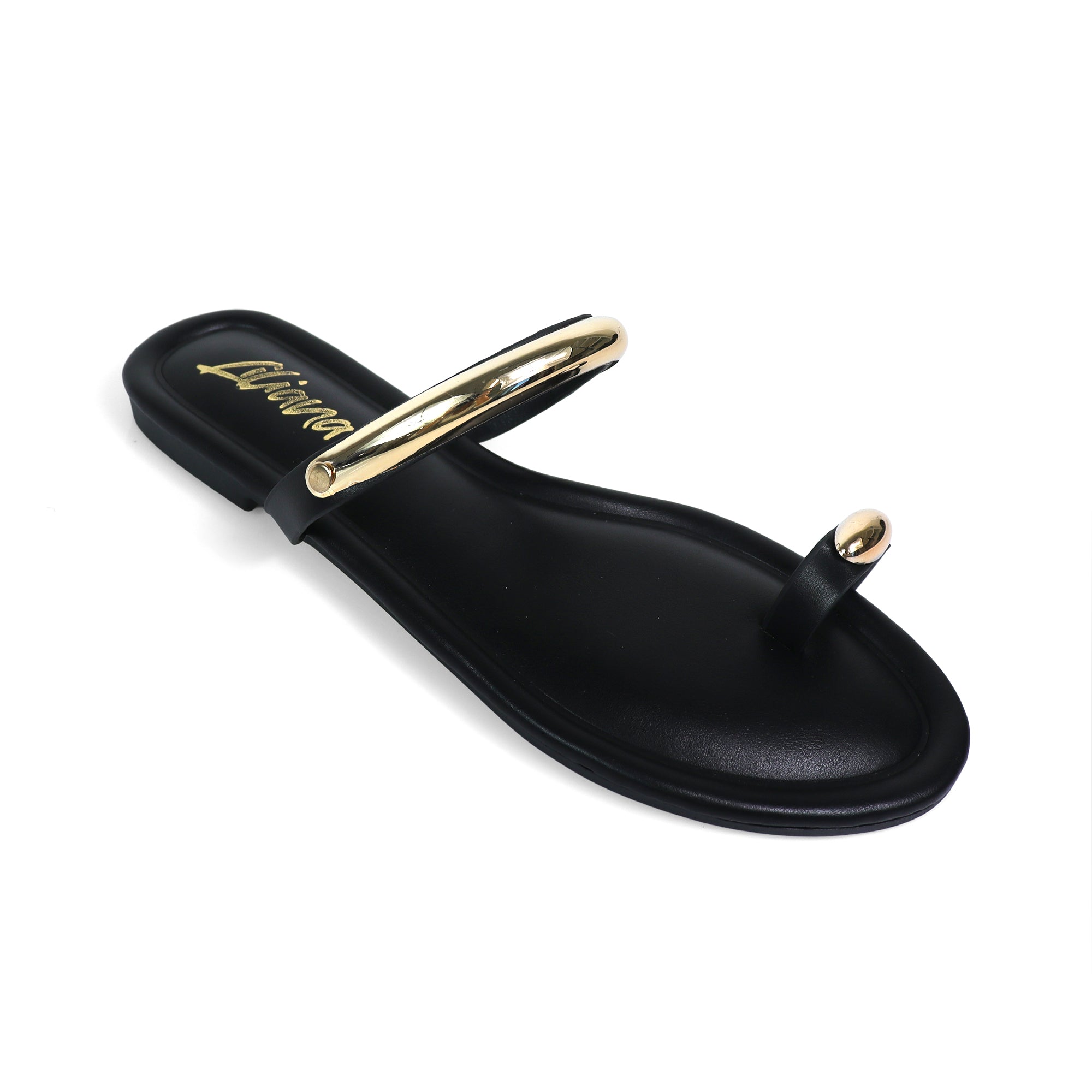 TIRAS-1 WINK TOE RING SILDE FLAT BLACK