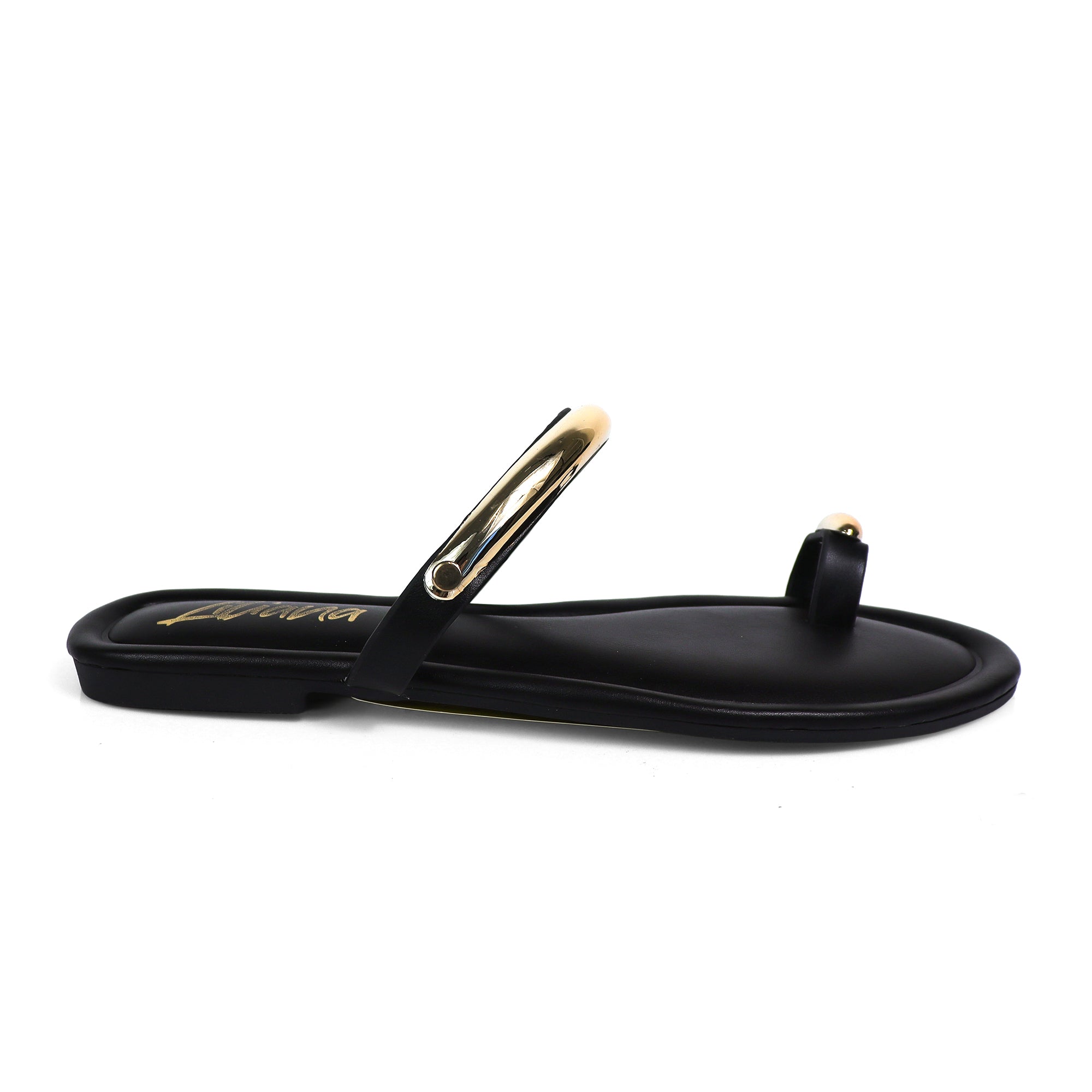 TIRAS-1 WINK TOE RING SILDE FLAT BLACK