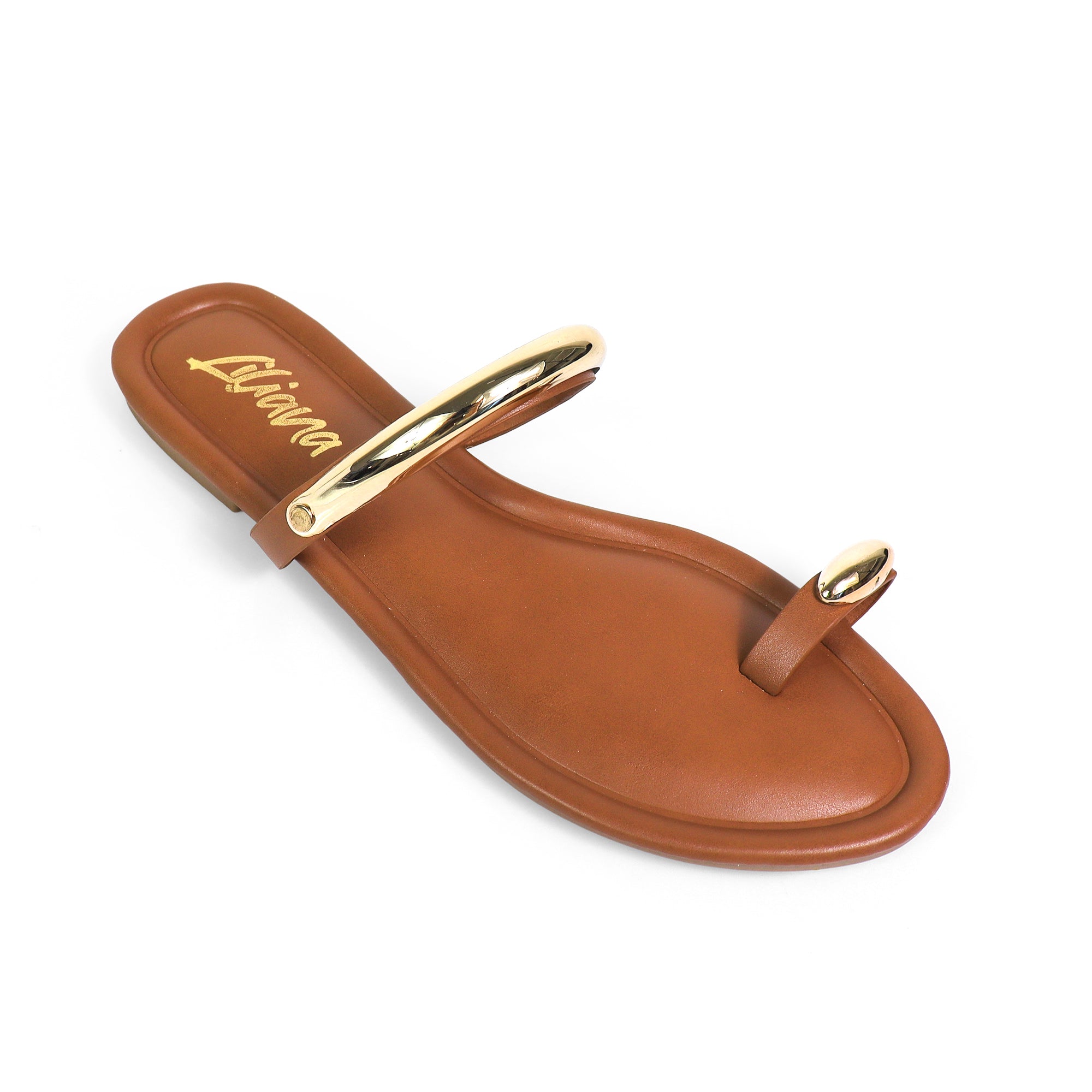TIRAS-1 WINK TOE RING SILDE FLAT TAN