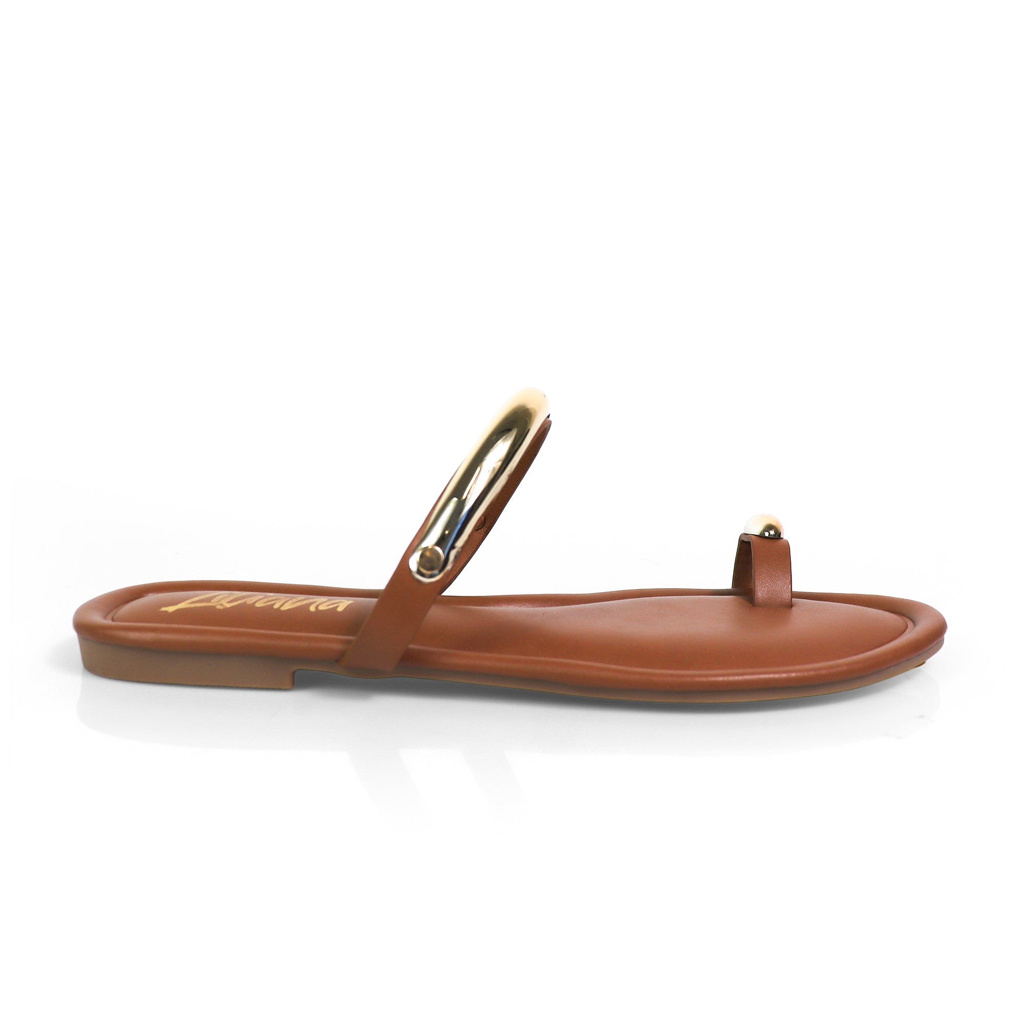TIRAS-1 WINK TOE RING SILDE FLAT TAN