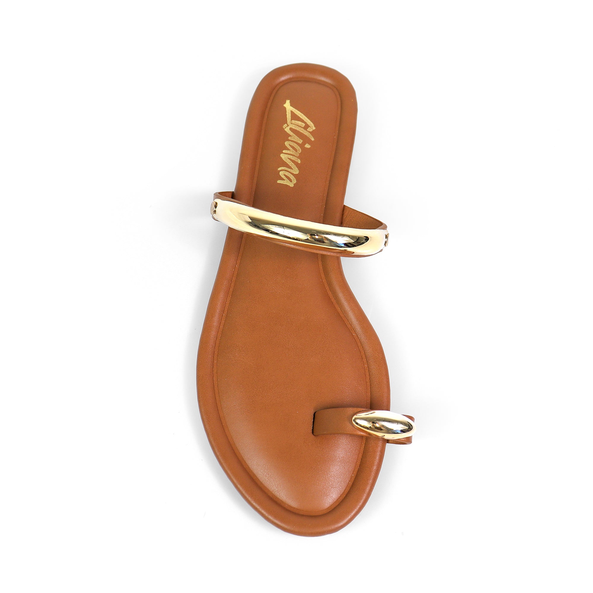 TIRAS-1 WINK TOE RING SILDE FLAT TAN