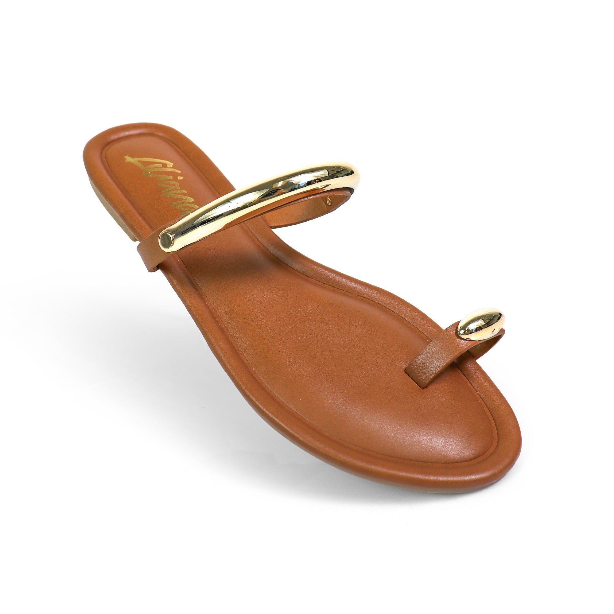 TIRAS-1 WINK TOE RING SILDE FLAT TAN