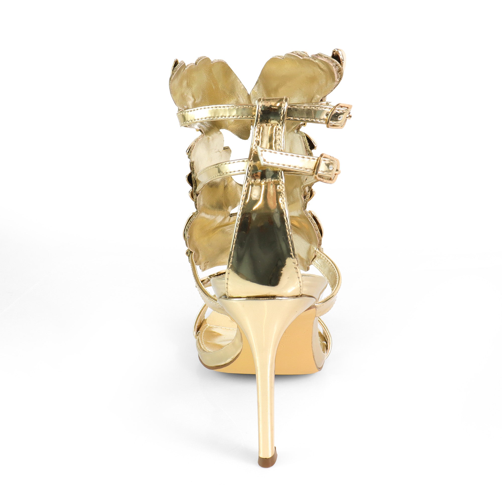 TISHA-151 HEEL WITH WING DESIGN GOLD