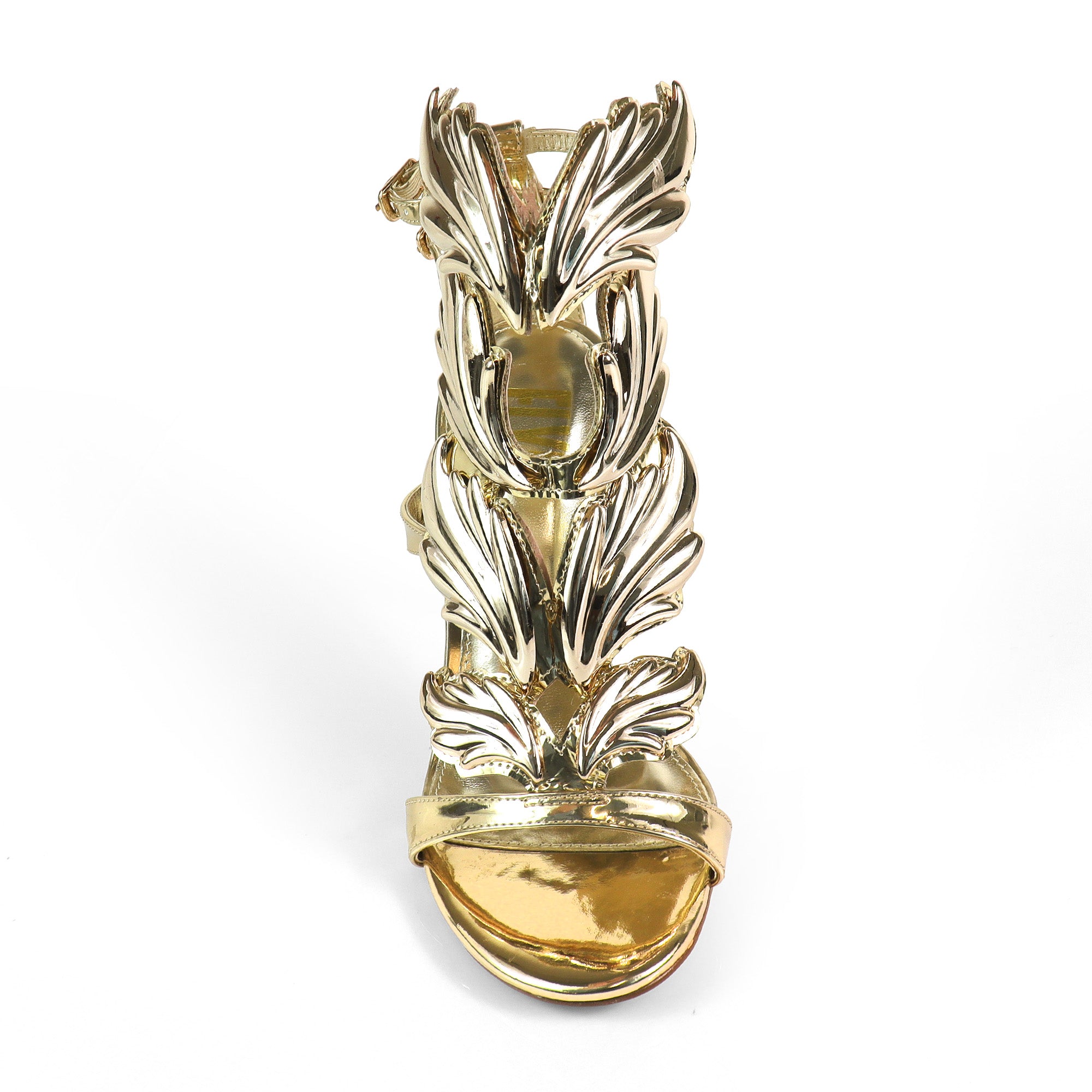 TISHA-151 HEEL WITH WING DESIGN GOLD