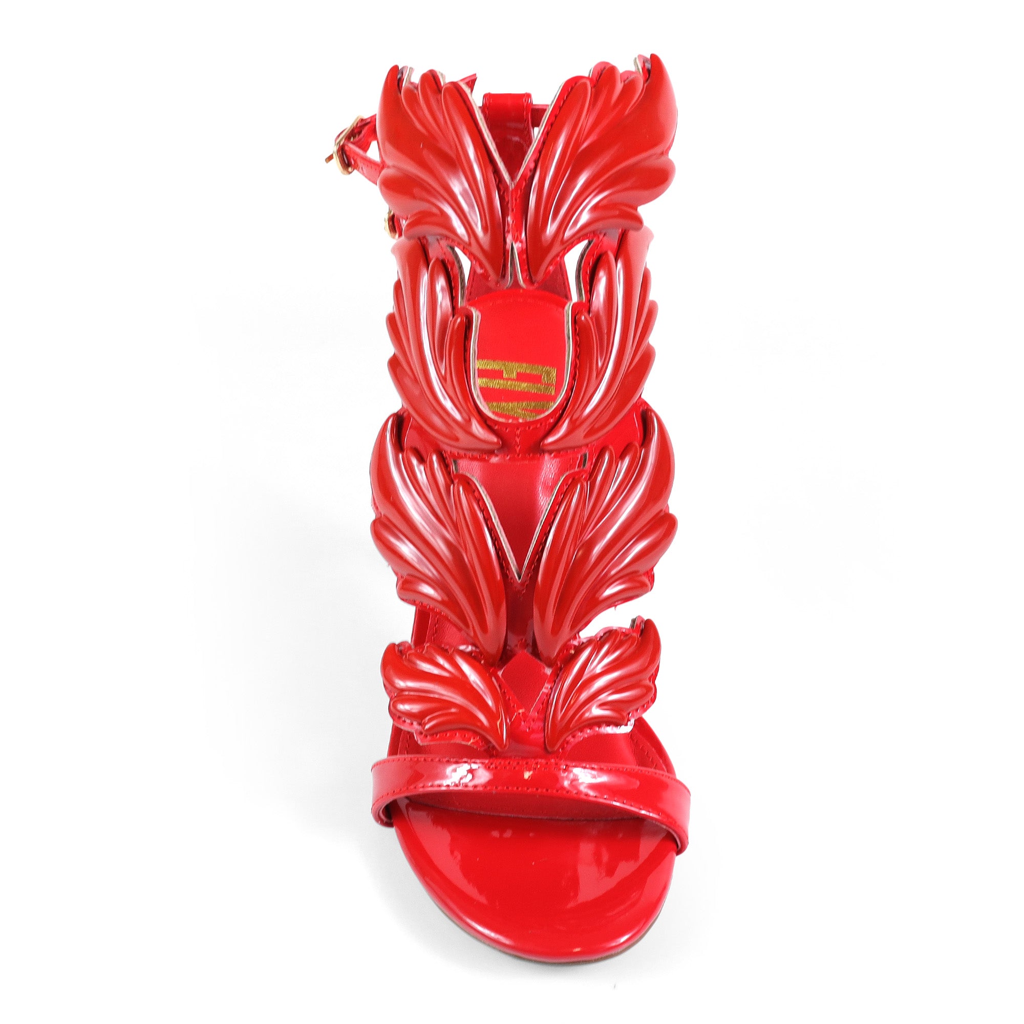 TISHA-151 HEEL WITH WING DESIGN RED