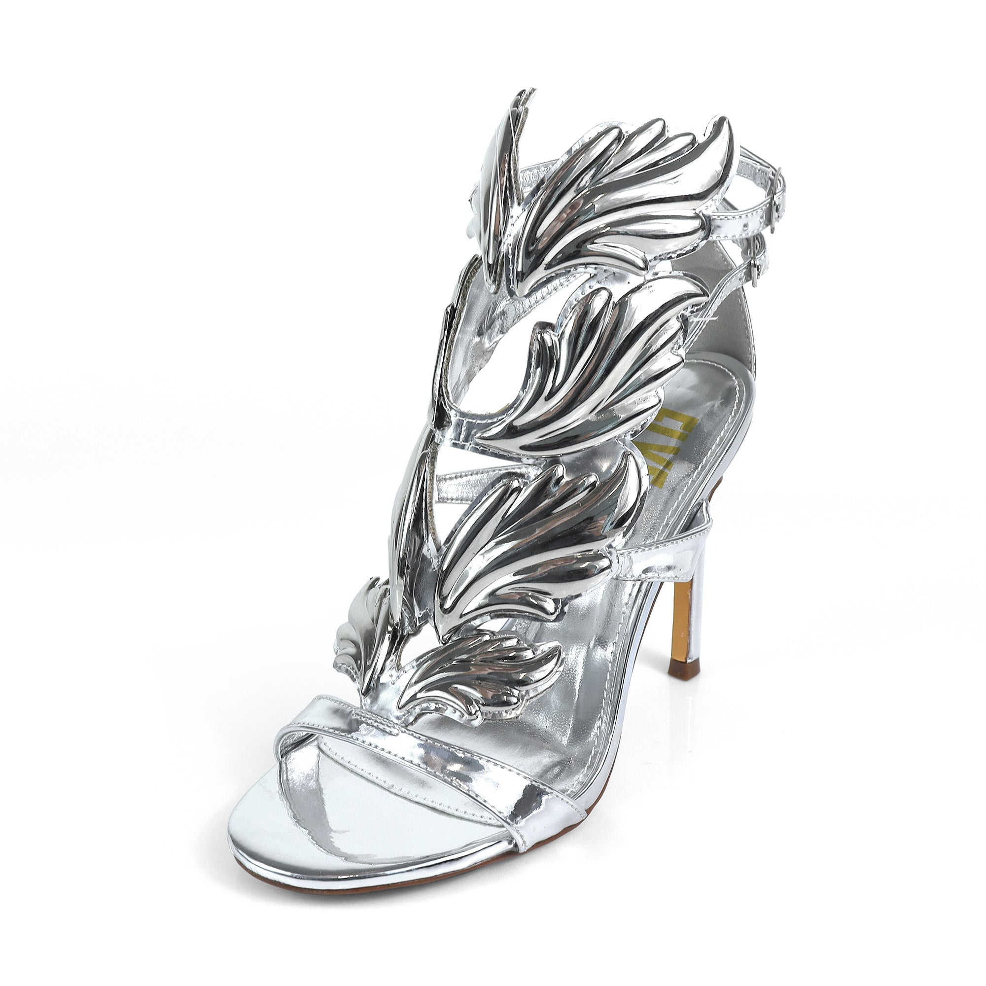 TISHA-151 HEEL WITH WING DESIGN SILVER