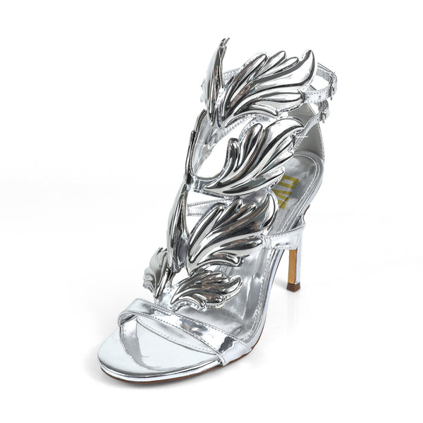 TISHA-151 HEEL WITH WING DESIGN SILVER