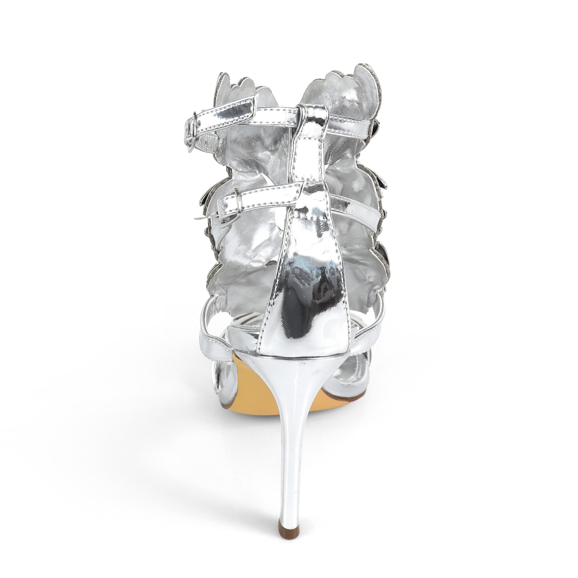 TISHA-151 HEEL WITH WING DESIGN SILVER