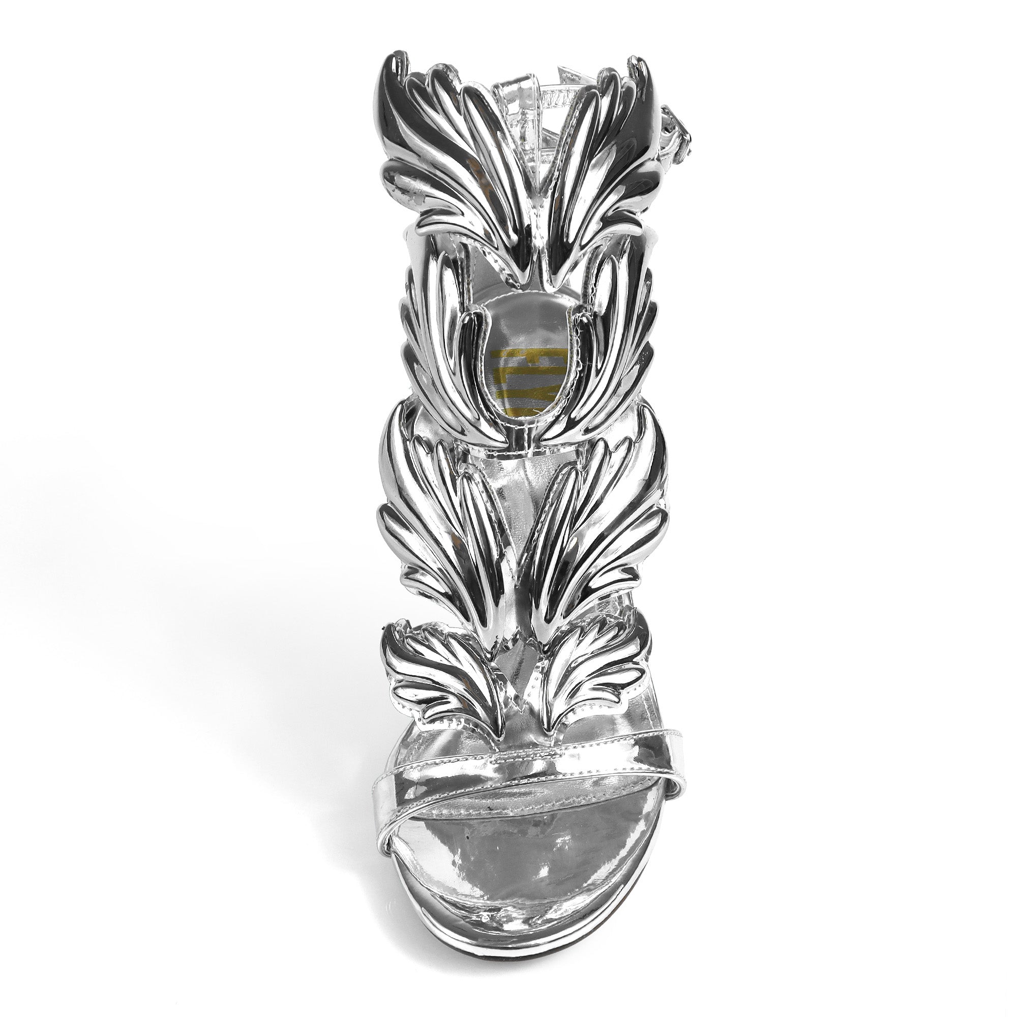 TISHA-151 HEEL WITH WING DESIGN SILVER