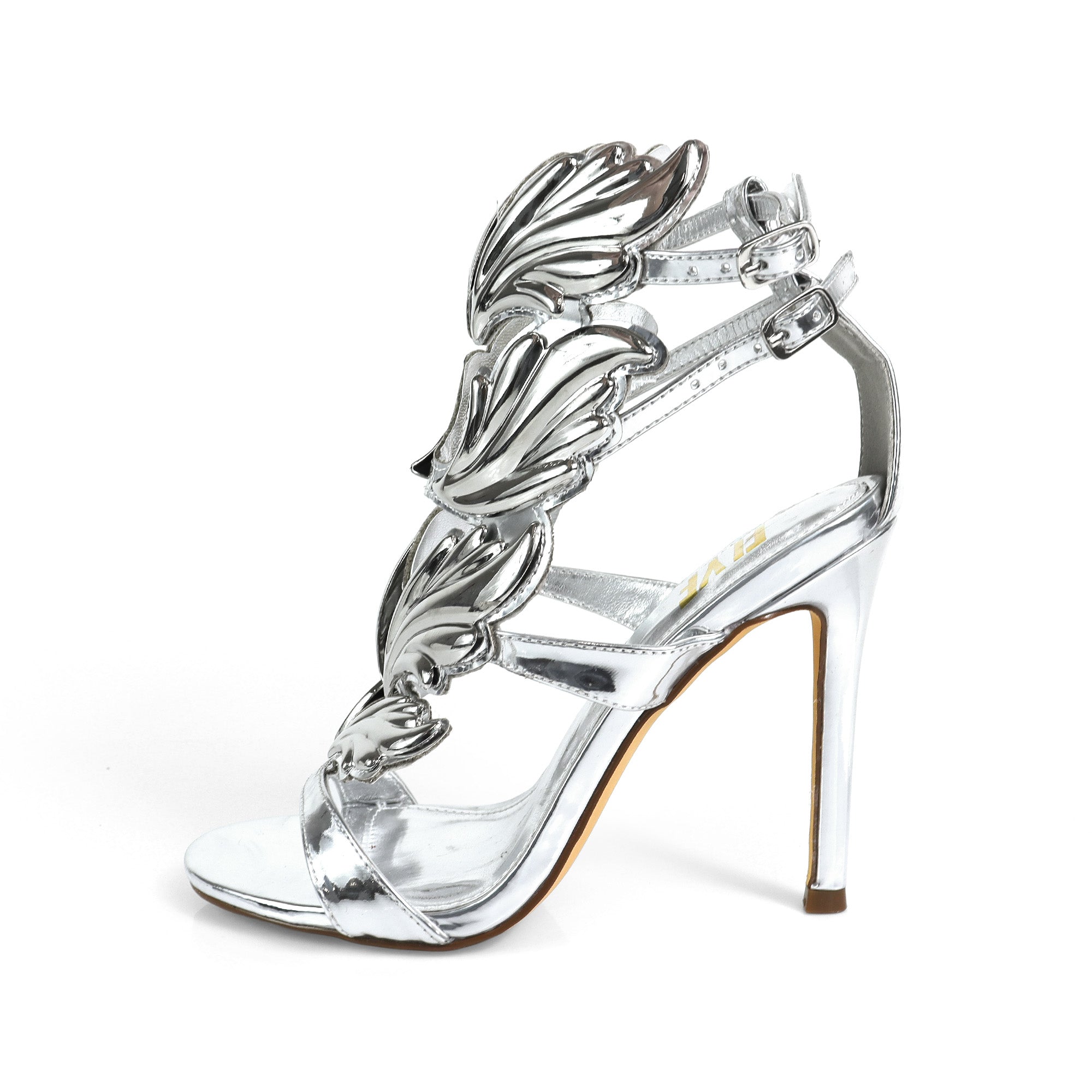 TISHA-151 HEEL WITH WING DESIGN SILVER