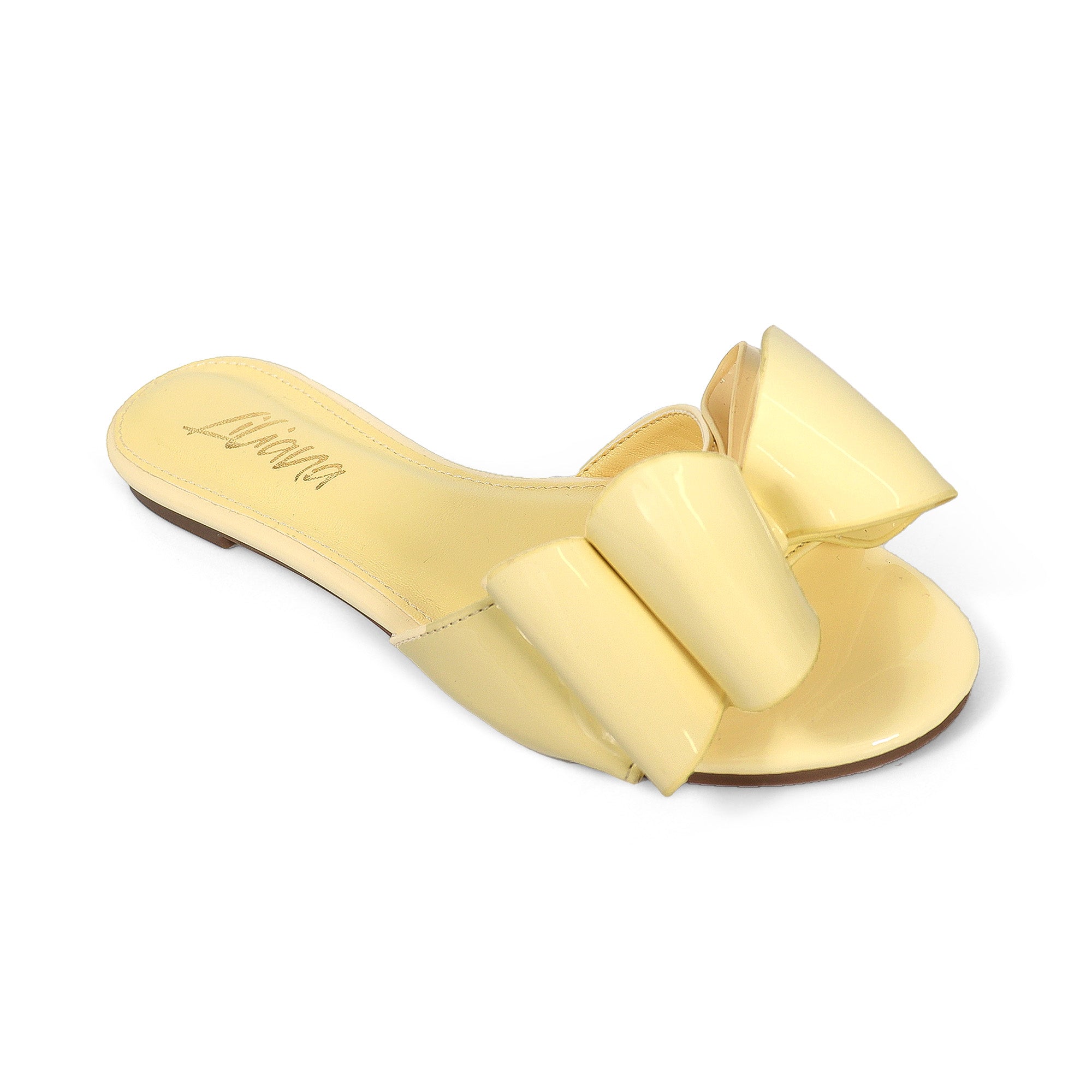 TIZZY-5A OPEN TOE DOUBLE BOW SLIDE BUTTER
