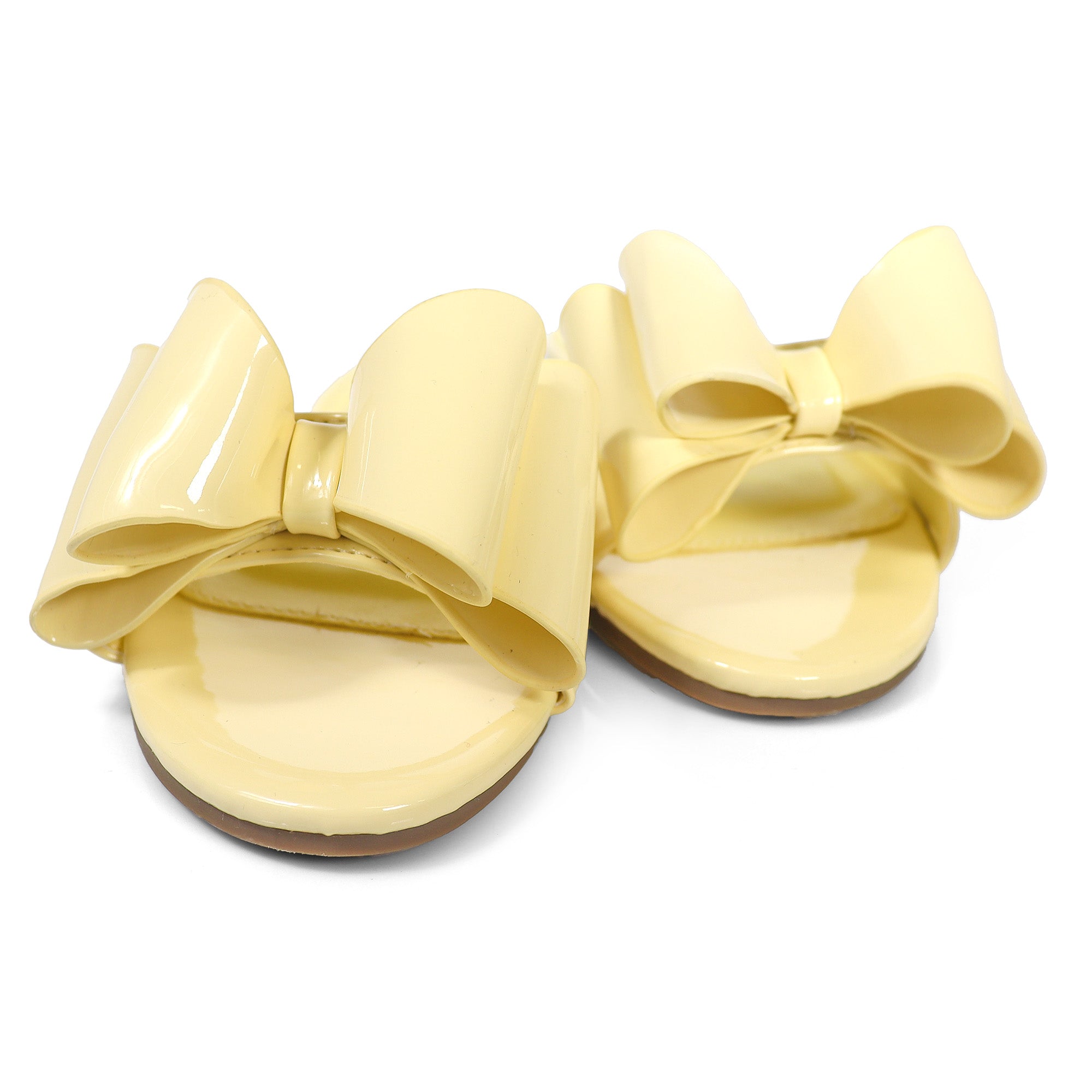 TIZZY-5A OPEN TOE DOUBLE BOW SLIDE BUTTER