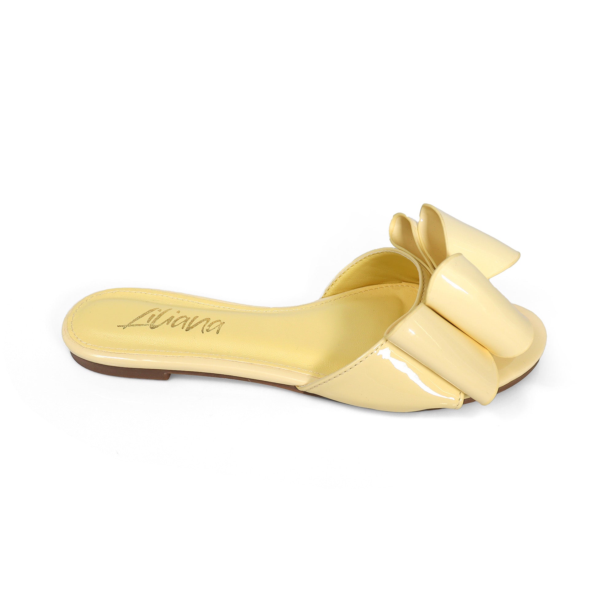 TIZZY-5A OPEN TOE DOUBLE BOW SLIDE BUTTER