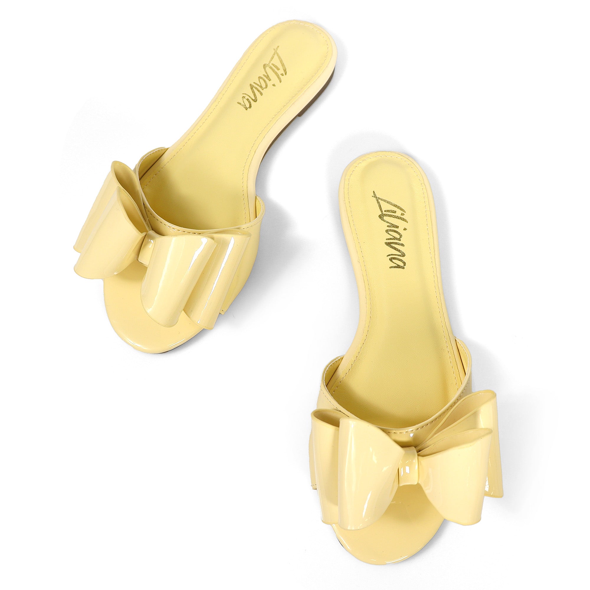 TIZZY-5A OPEN TOE DOUBLE BOW SLIDE BUTTER