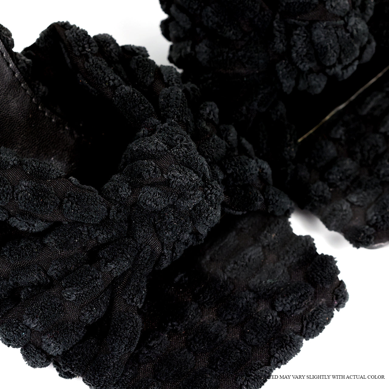 TONKA-1 SQUARED TOE TOWEL KNOT MULE WITH MID HEEL-BLACK