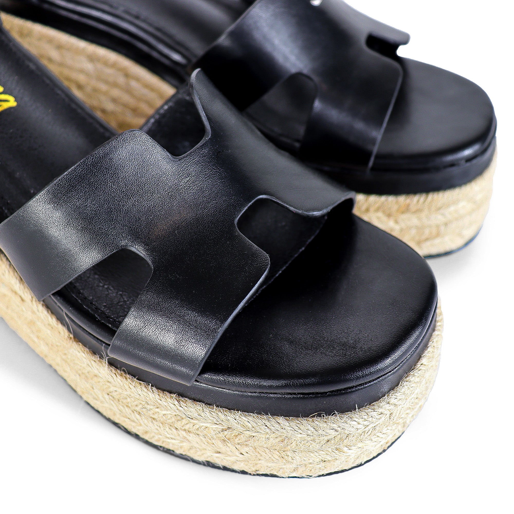 TORA-2 OPEN TOE ANKLE WITH/PLATFORM ESPADRILLE BLACK