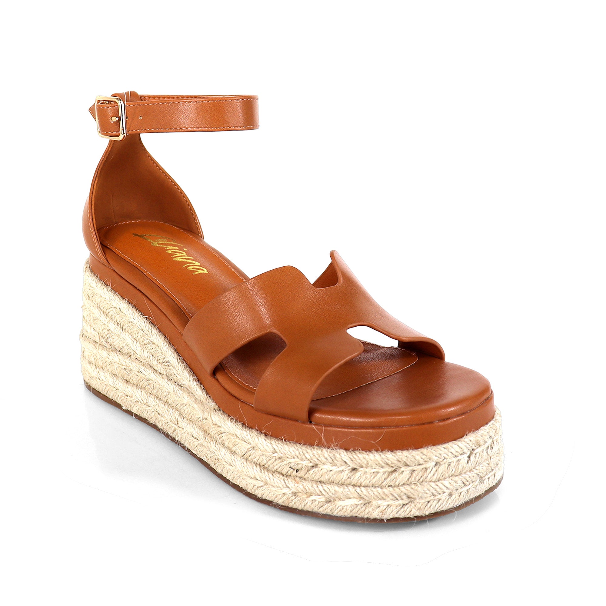 TORA-2 OPEN TOE ANKLE WITH/PLATFORM ESPADRILLE TAN
