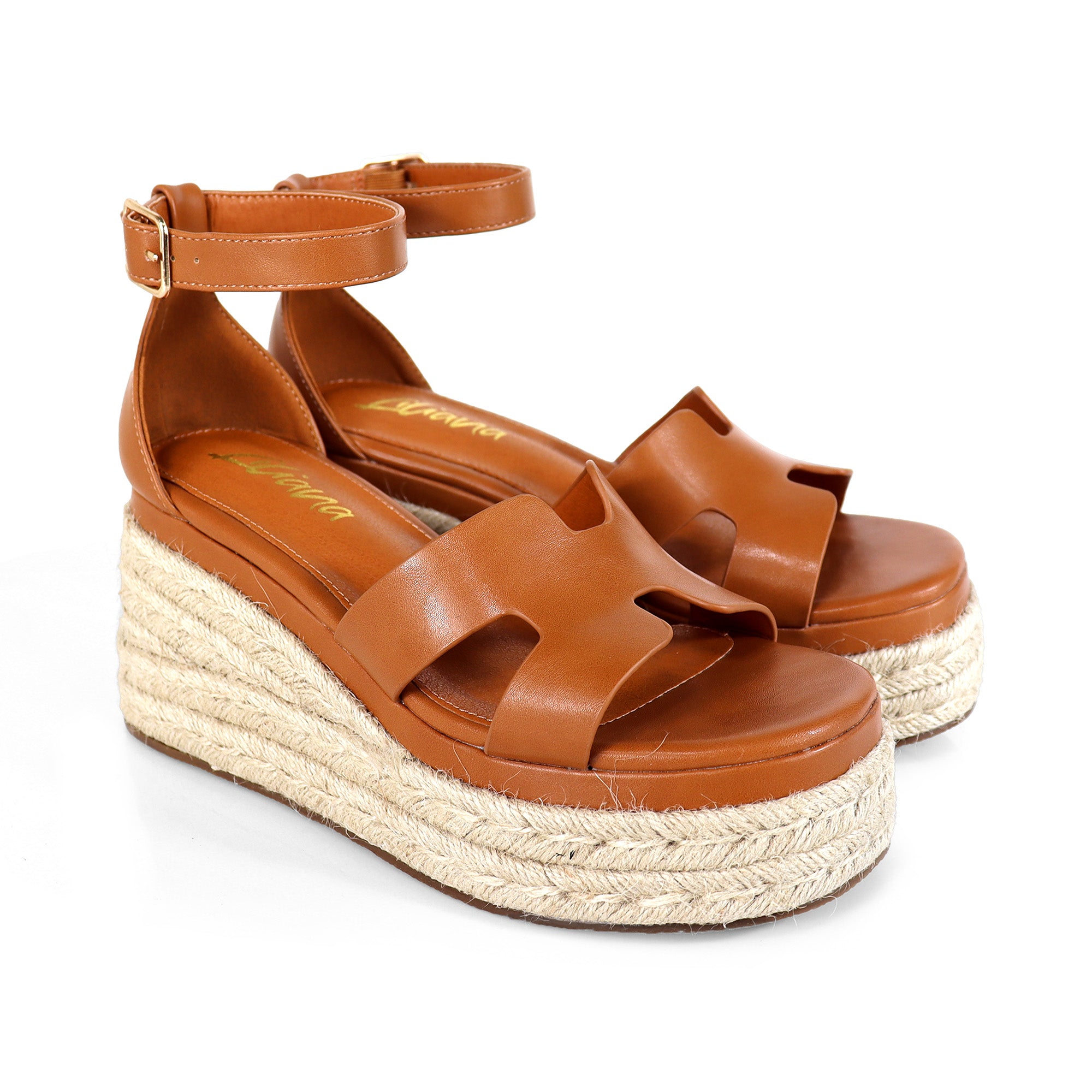 TORA-2 OPEN TOE ANKLE WITH/PLATFORM ESPADRILLE TAN