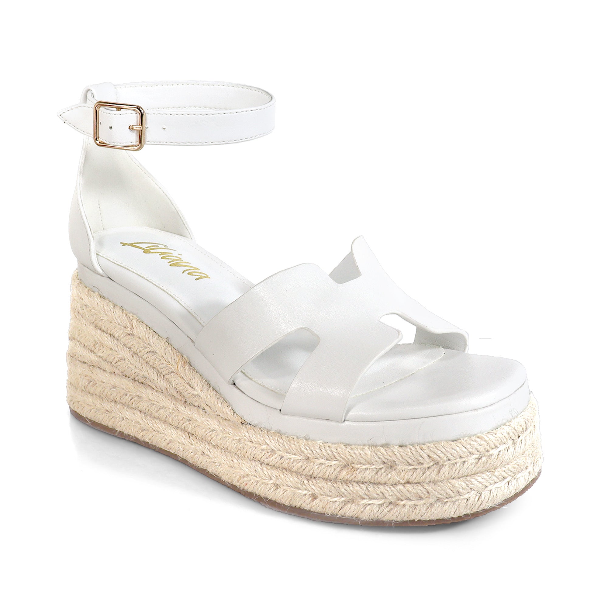 TORA-2 OPEN TOE ANKLE WITH/PLATFORM ESPADRILLE WHITE