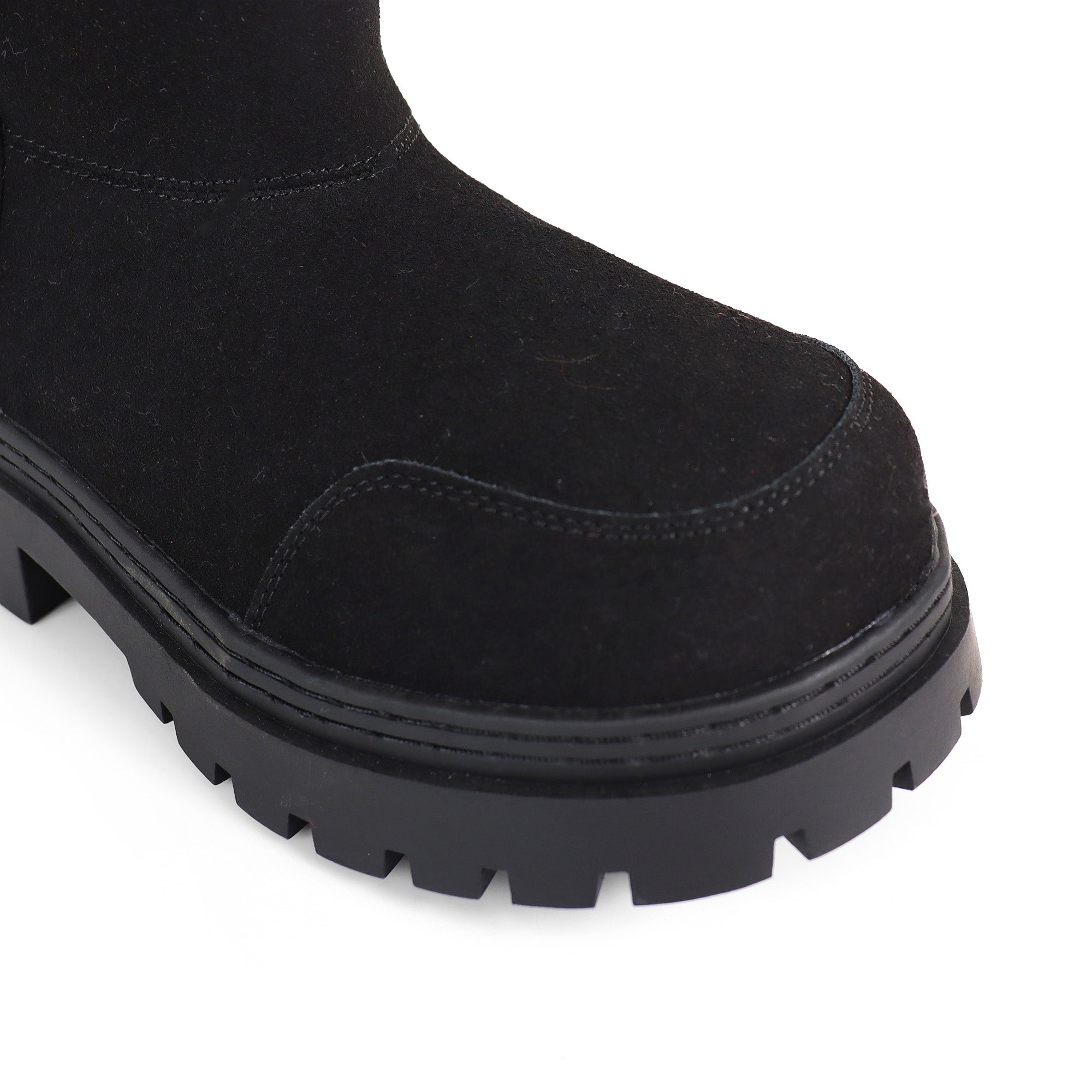 TORRIA-1 ROUND TOE ALASKA ANKLE BOOTS W/ LUG SOLE BLACK