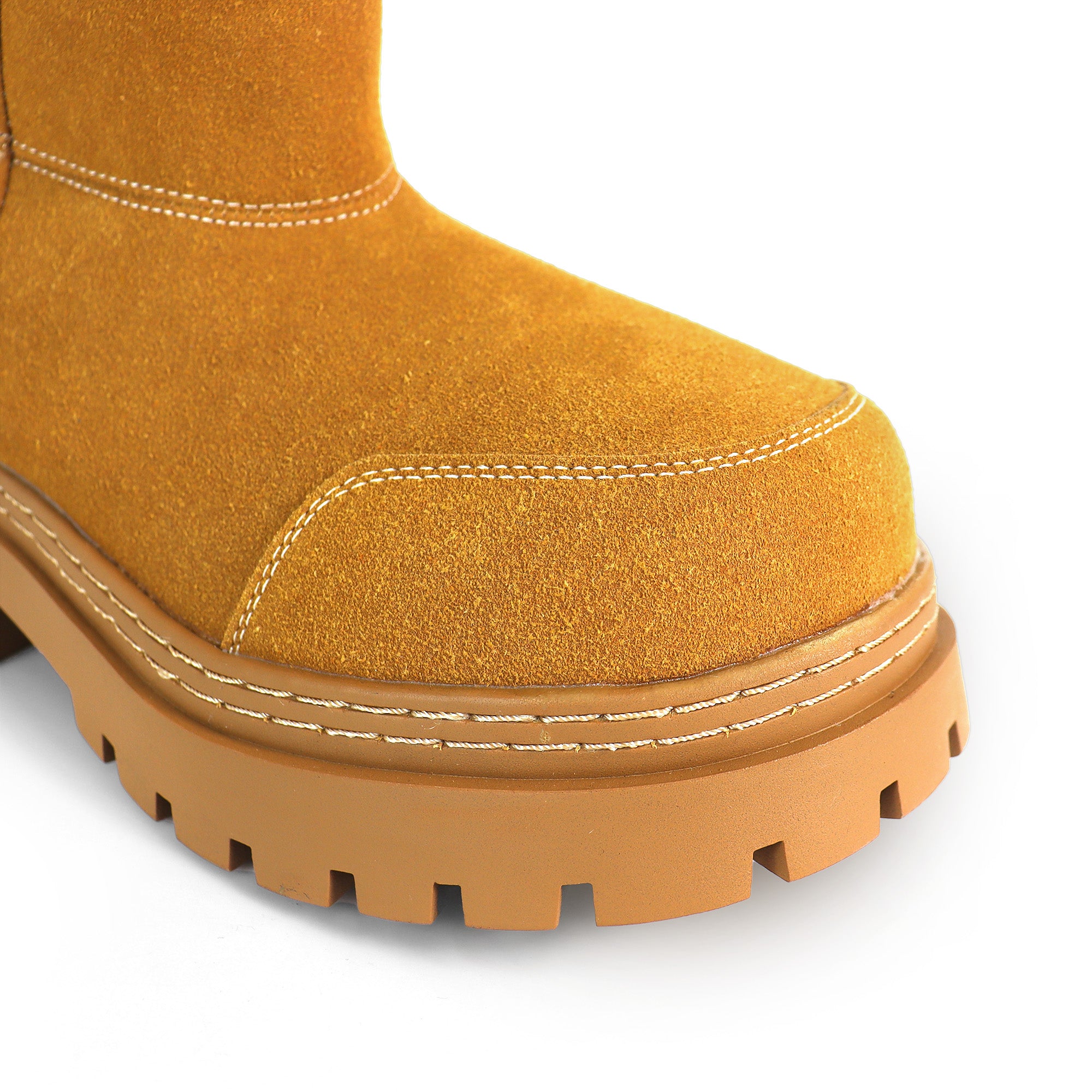 TORRIA-1 ROUND TOE ALASKA ANKLE BOOTS W/ LUG SOLE CAMEL
