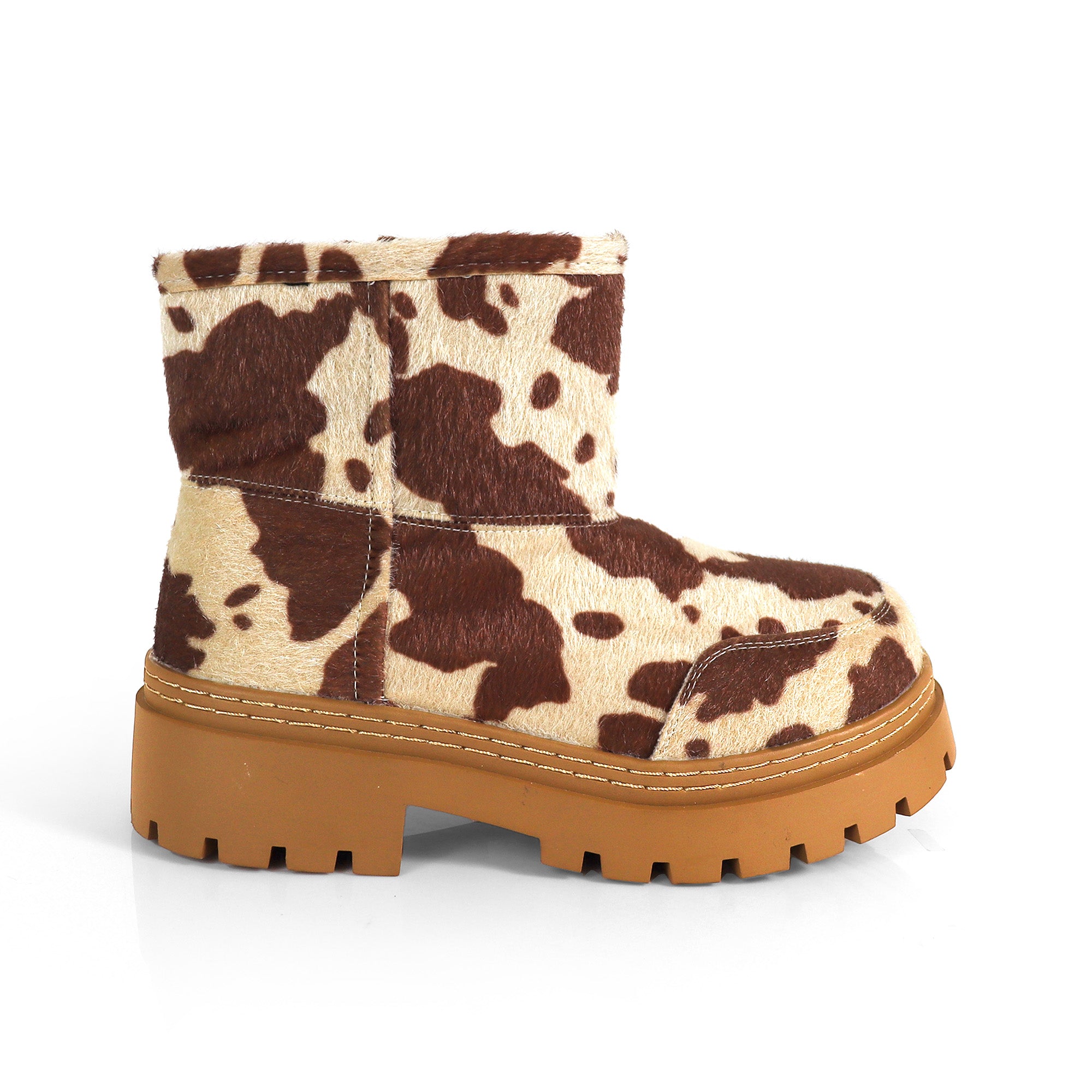TORRIA-1 ROUND TOE ALASKA ANKLE BOOTS W/ LUG SOLE MOCHA COW