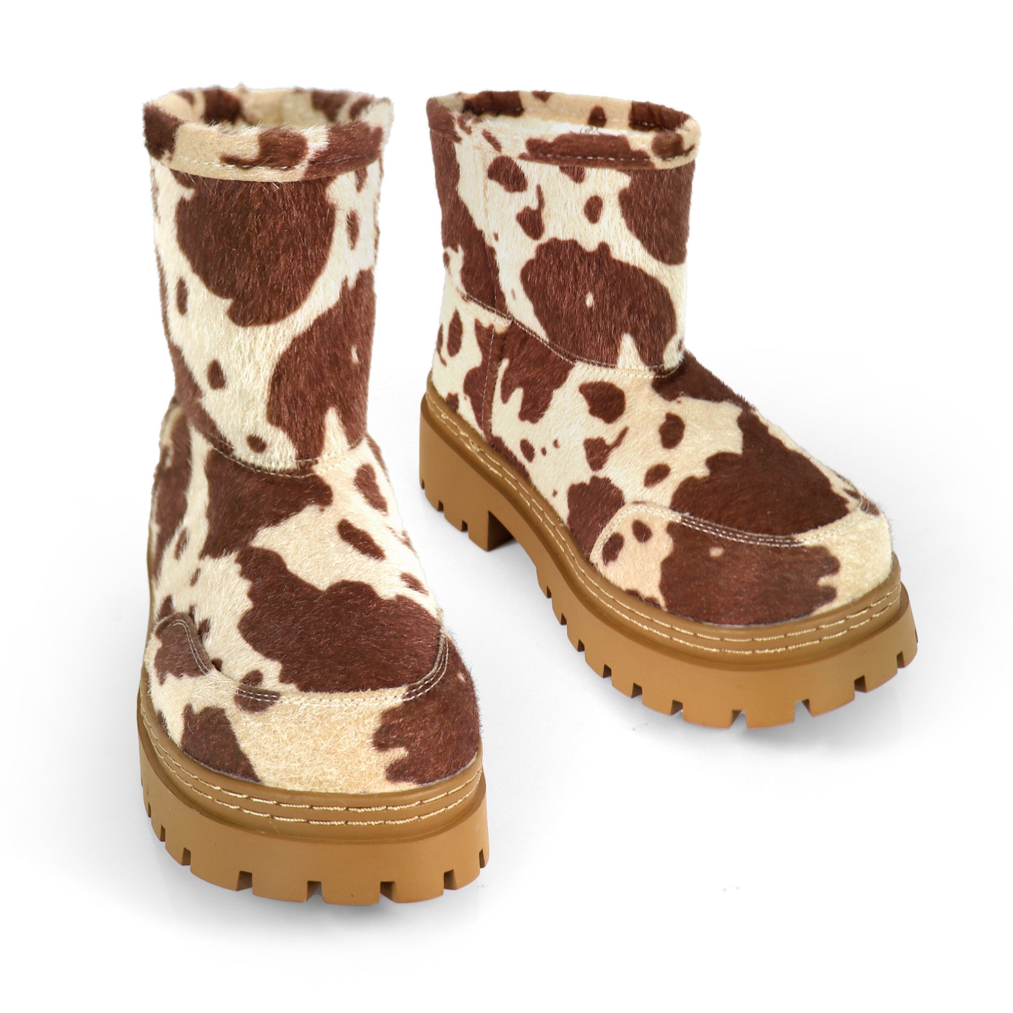 TORRIA-1 ROUND TOE ALASKA ANKLE BOOTS W/ LUG SOLE MOCHA COW