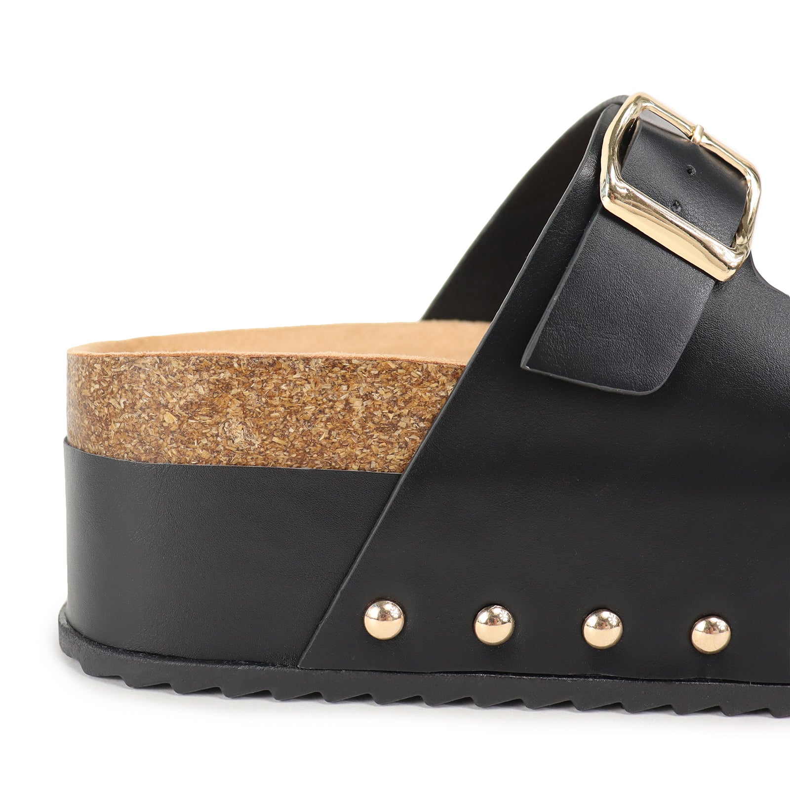 TOYA-3 DUO BUCKLE THICK PLATFORM SANDAL BLACK