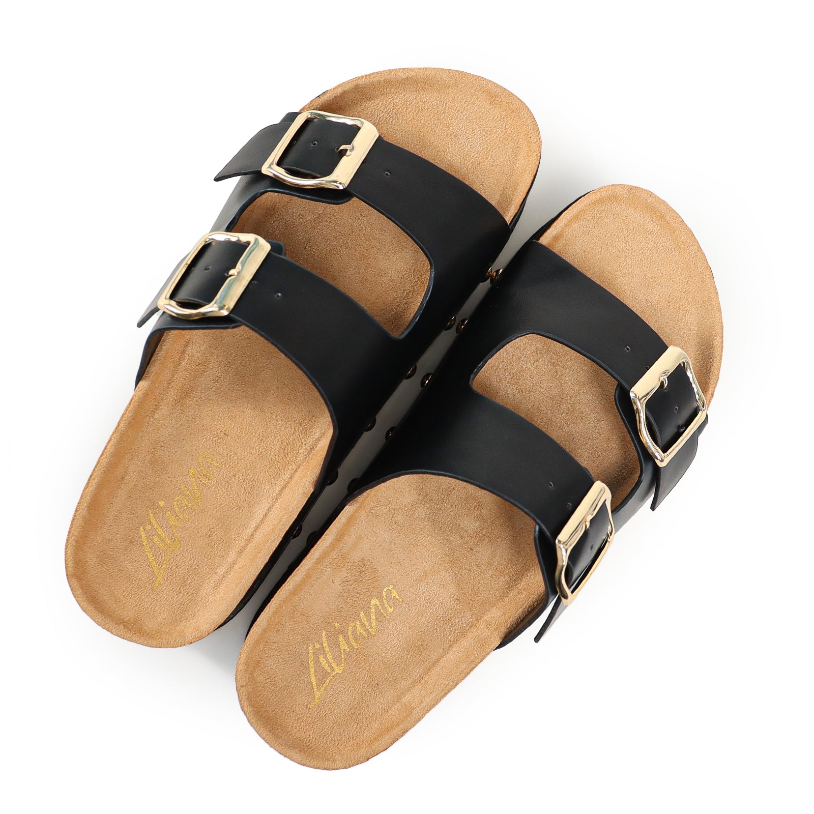 TOYA-3 DUO BUCKLE THICK PLATFORM SANDAL BLACK