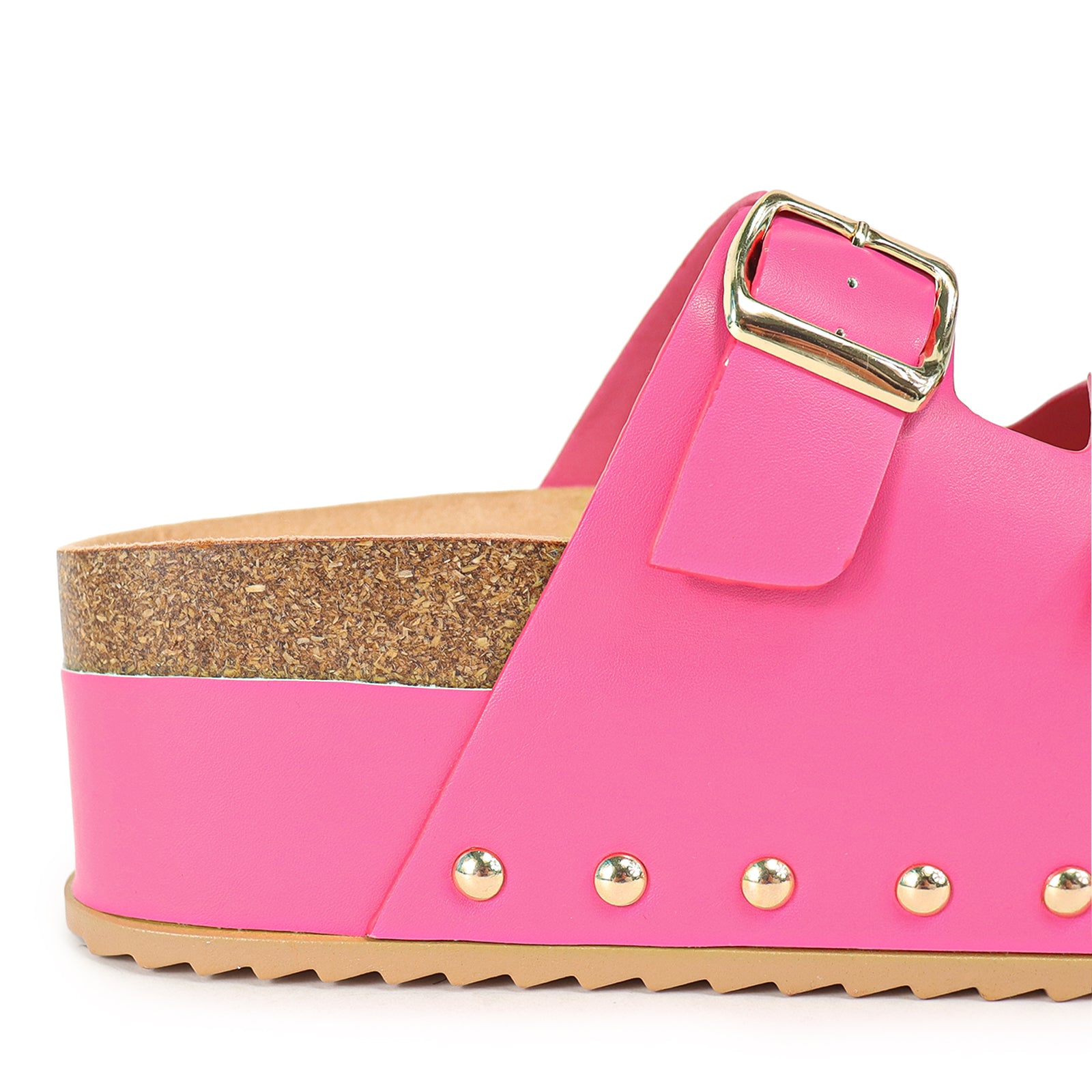 TOYA-3 DUO BUCKLE THICK PLATFORM SANDAL FUCHSIA