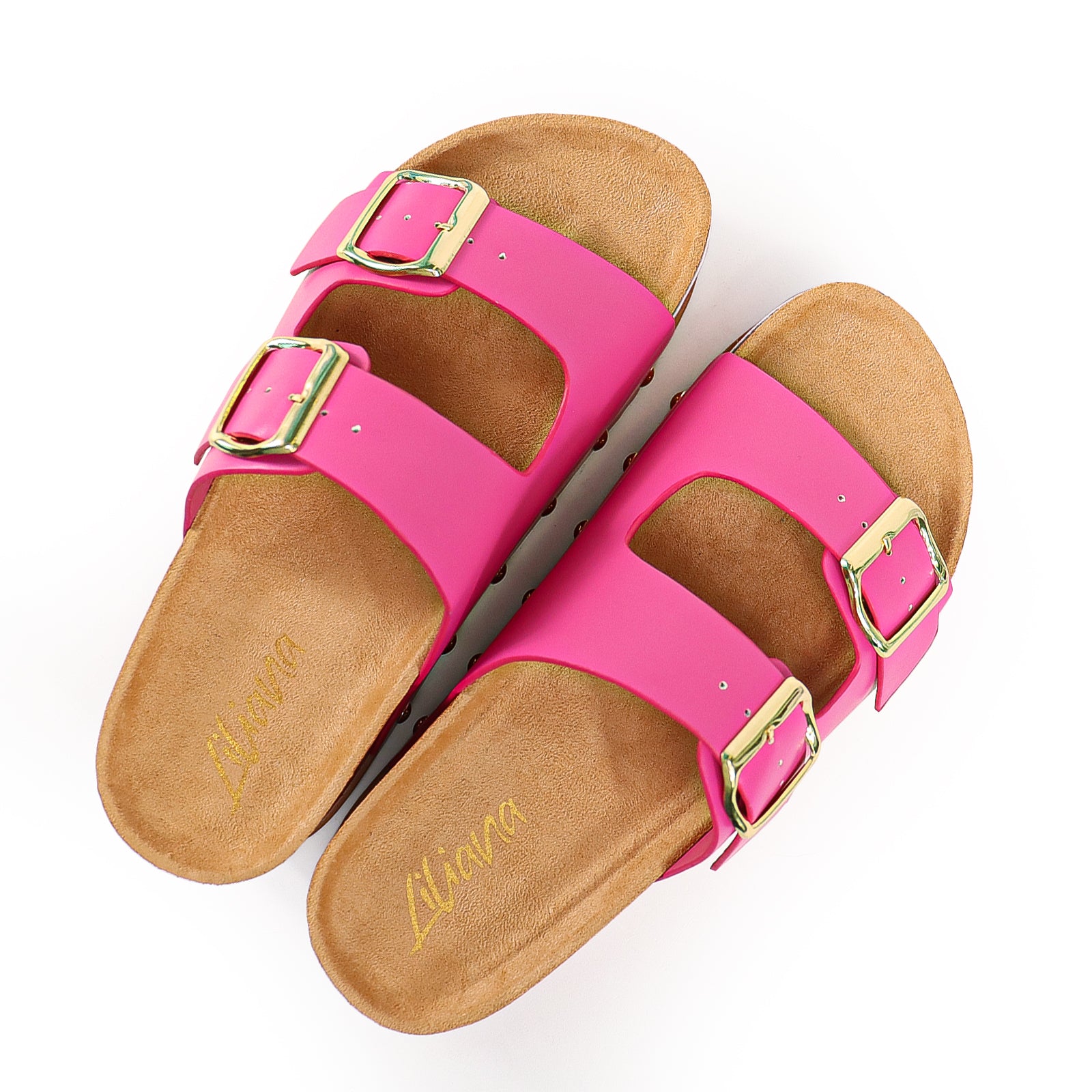TOYA-3 DUO BUCKLE THICK PLATFORM SANDAL FUCHSIA