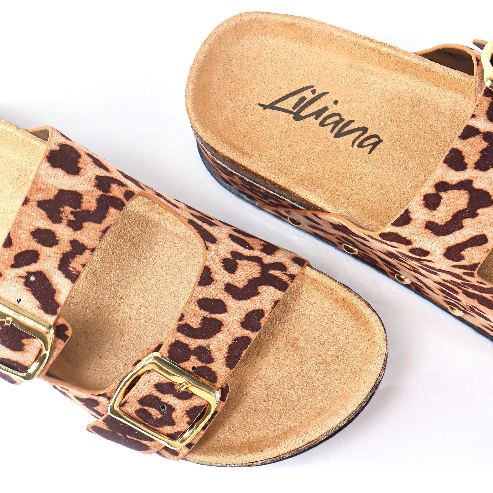 TOYA-3 DUO BUCKLE THICK PLATFORM SANDAL LEOPARD