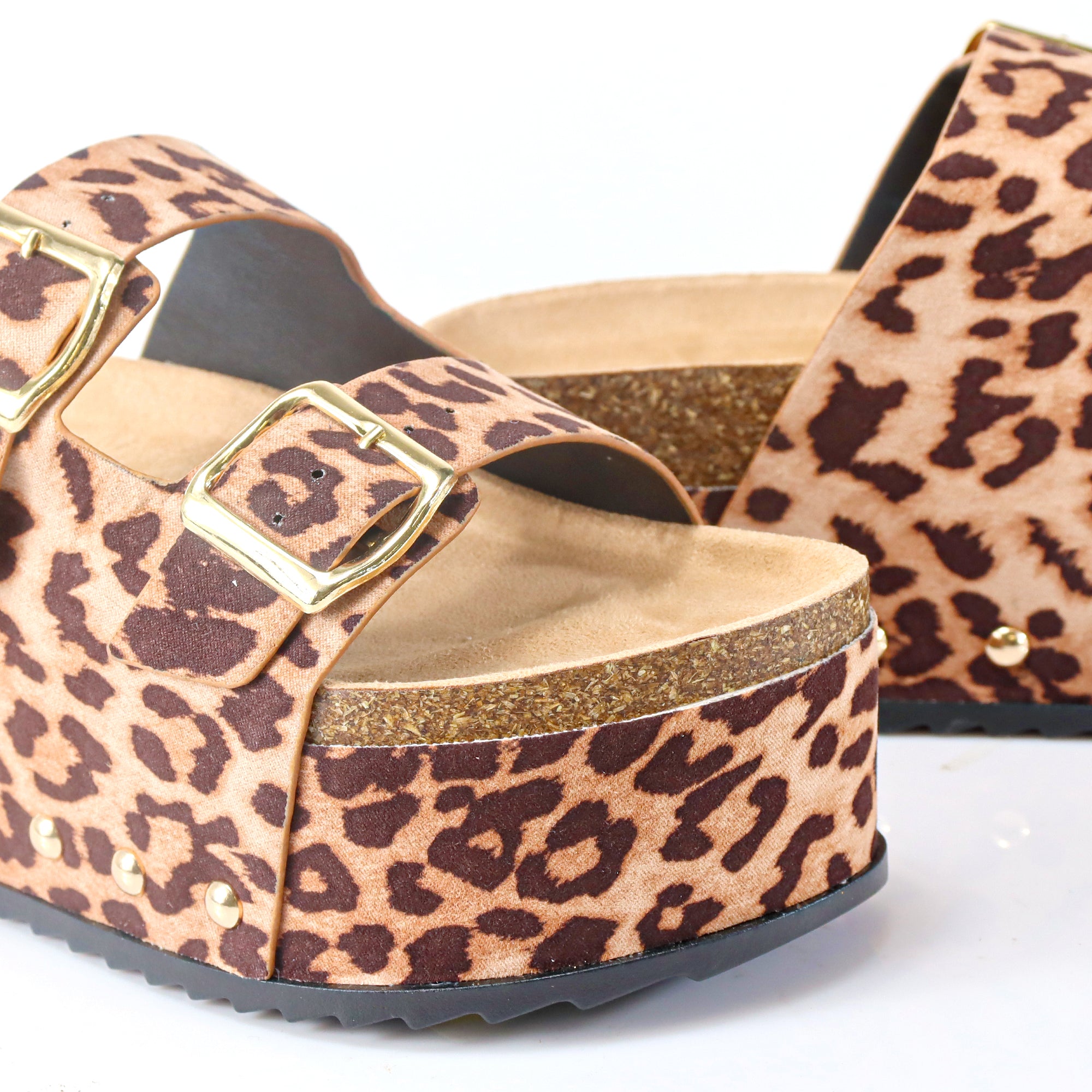 TOYA-3 DUO BUCKLE THICK PLATFORM SANDAL LEOPARD