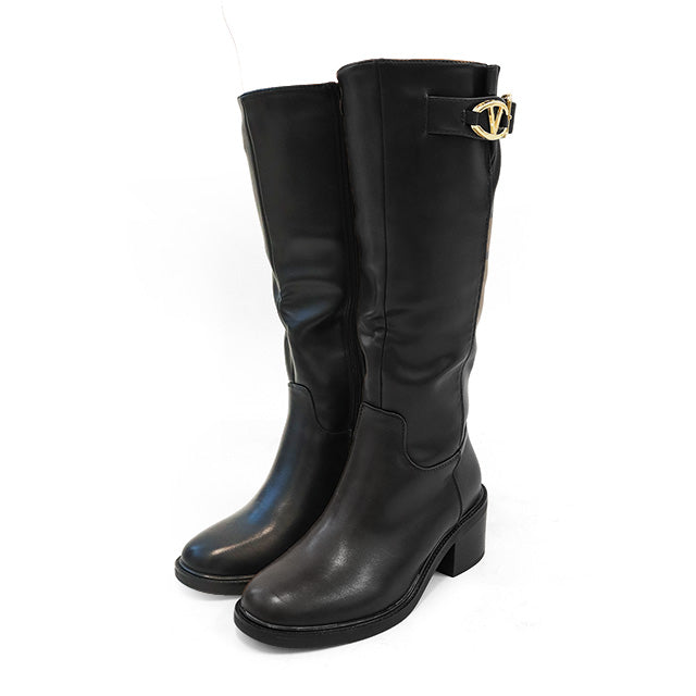 TROOPER-1 KNEE HIGH ELEGANT BOOTS BLACK