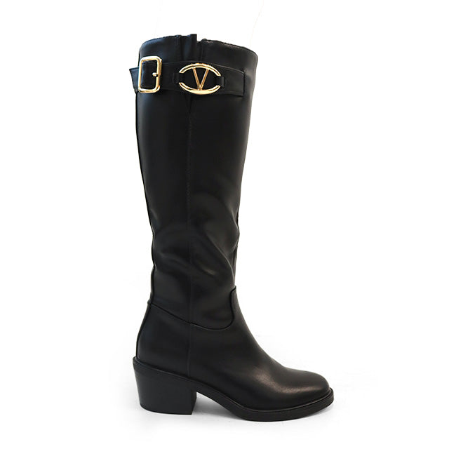 TROOPER-1 KNEE HIGH ELEGANT BOOTS BLACK