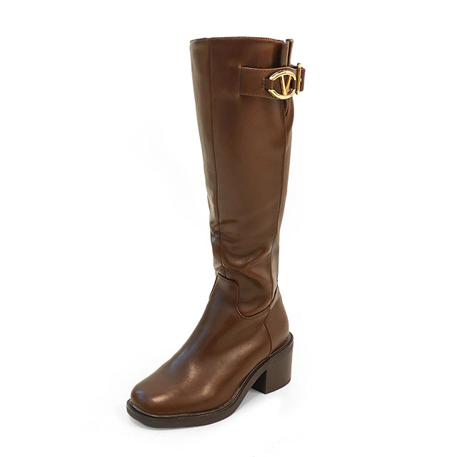 TROOPER-1 KNEE HIGH ELEGANT BOOTS BROWN