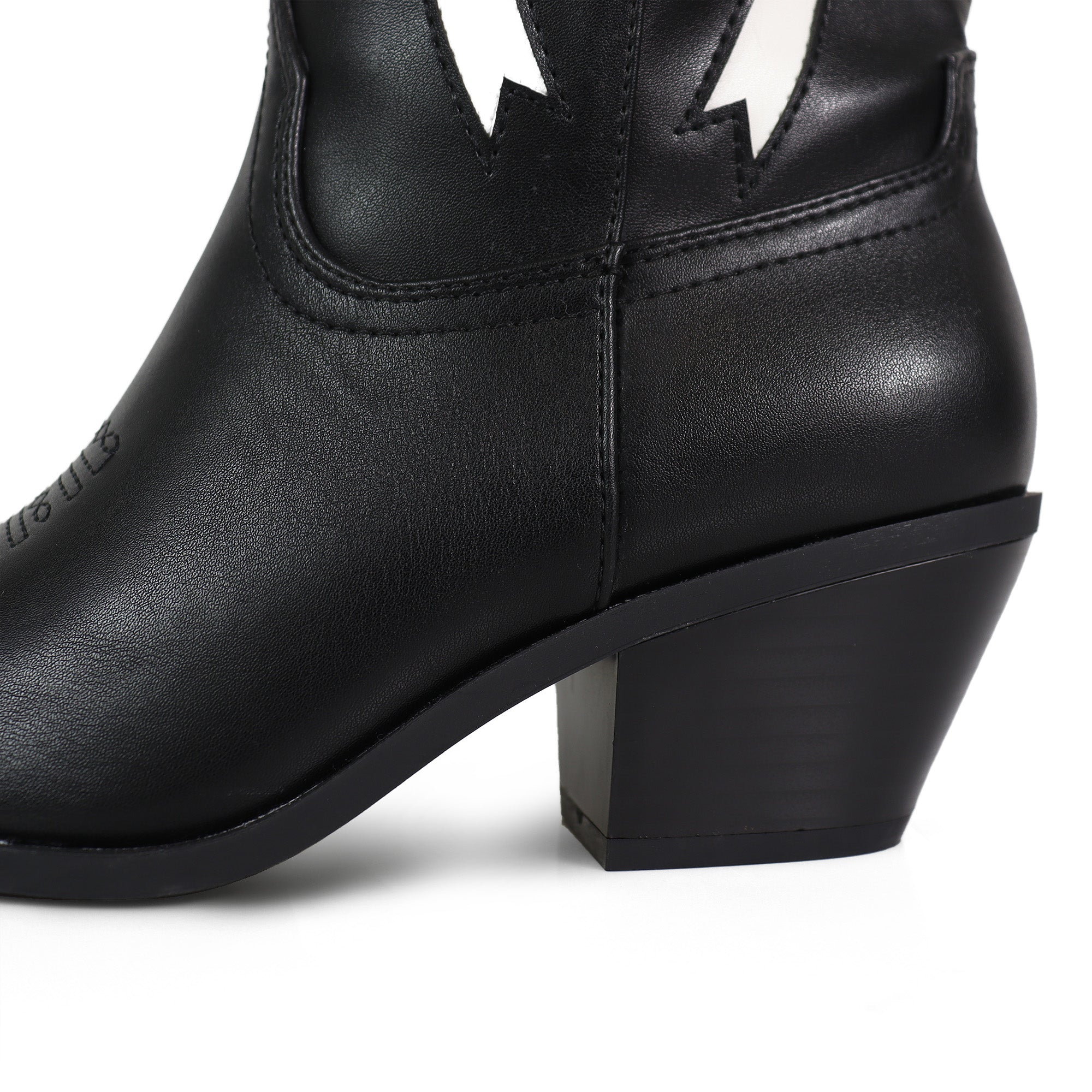 TRUETT-1 WESTERN COWBOY BOOTIE W/ BOW DETAIL BLACK