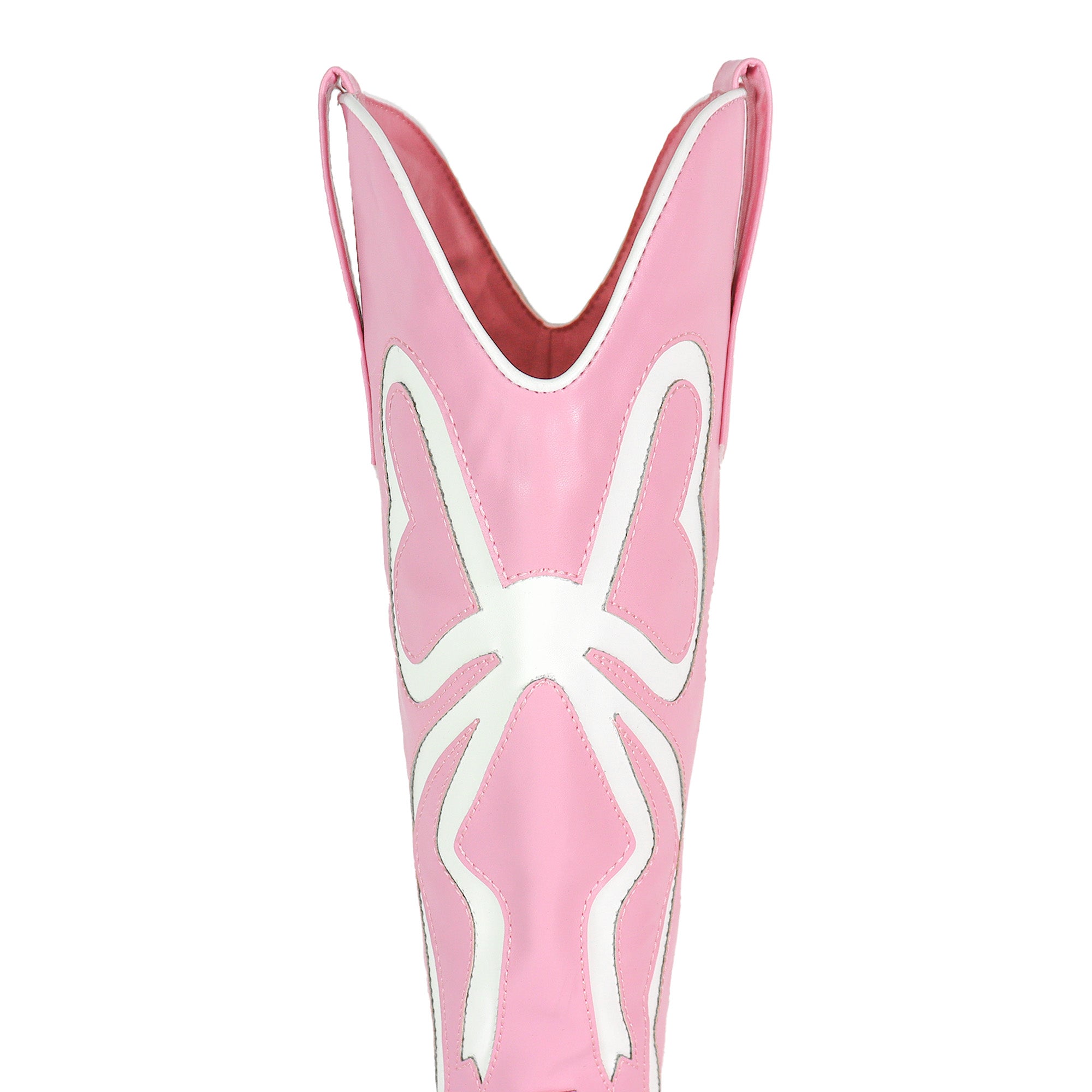 TRUETT-1 WESTERN COWBOY BOOTIE W/ BOW DETAIL PINK
