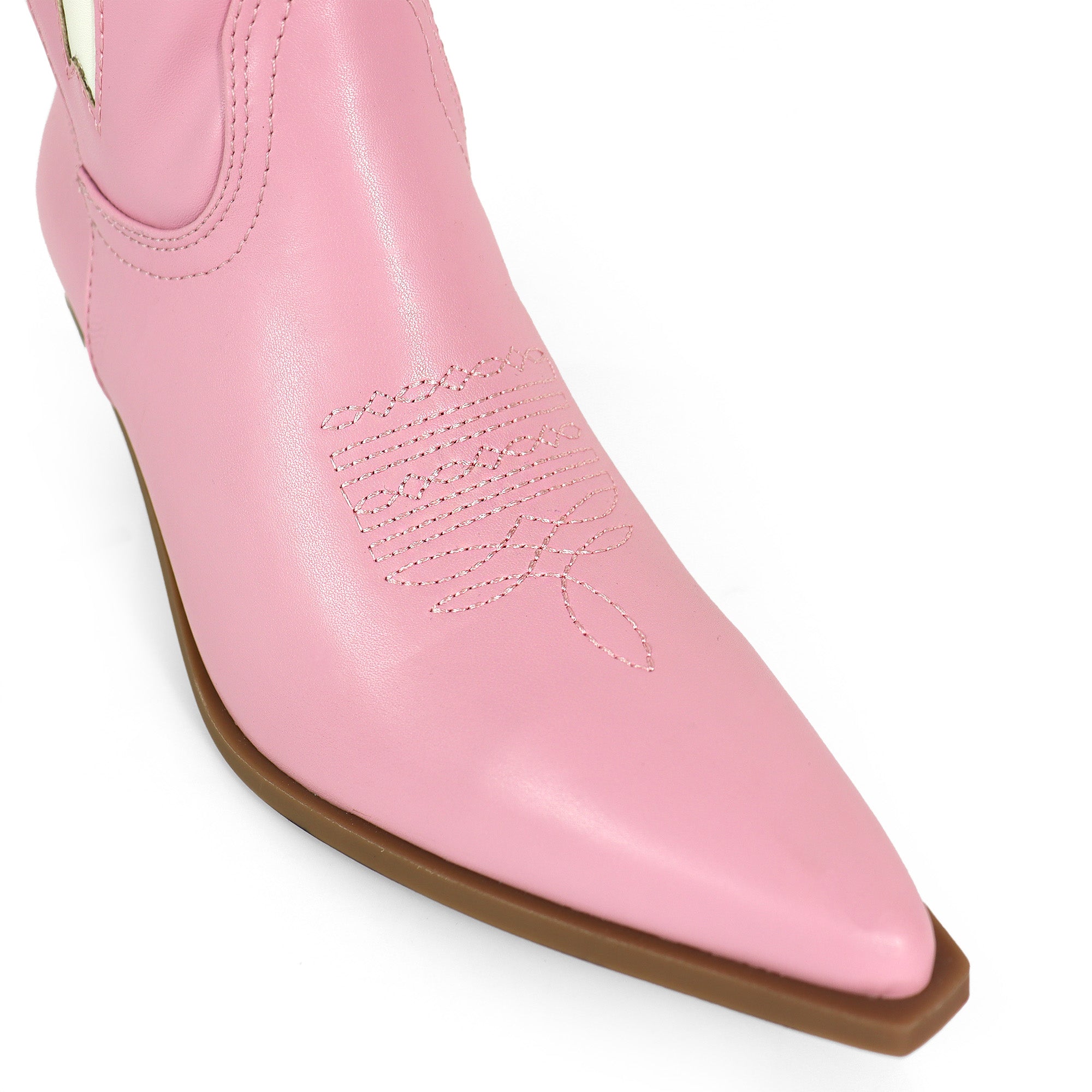 TRUETT-1 WESTERN COWBOY BOOTIE W/ BOW DETAIL PINK