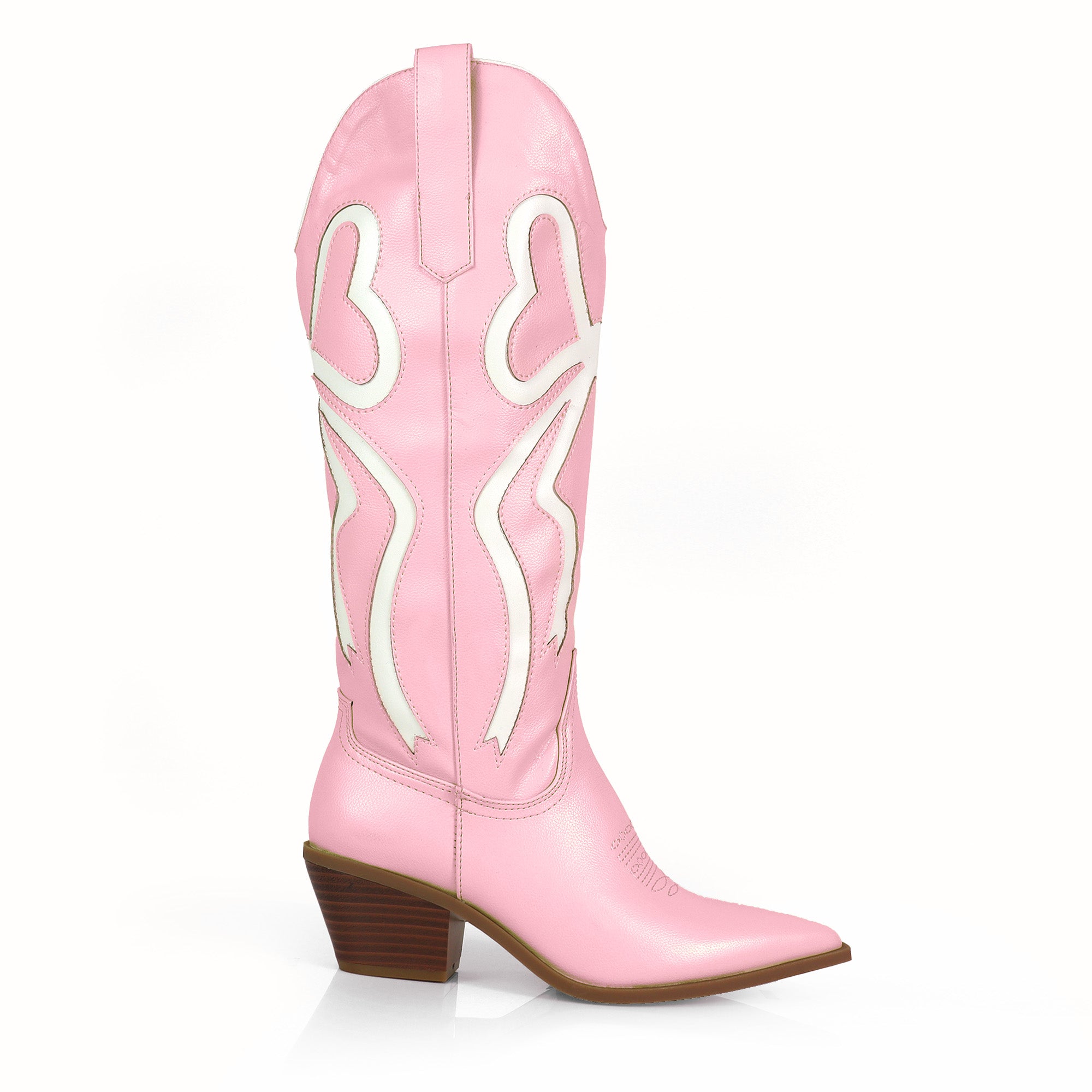 TRUETT-1 WESTERN COWBOY BOOTIE W/ BOW DETAIL PINK