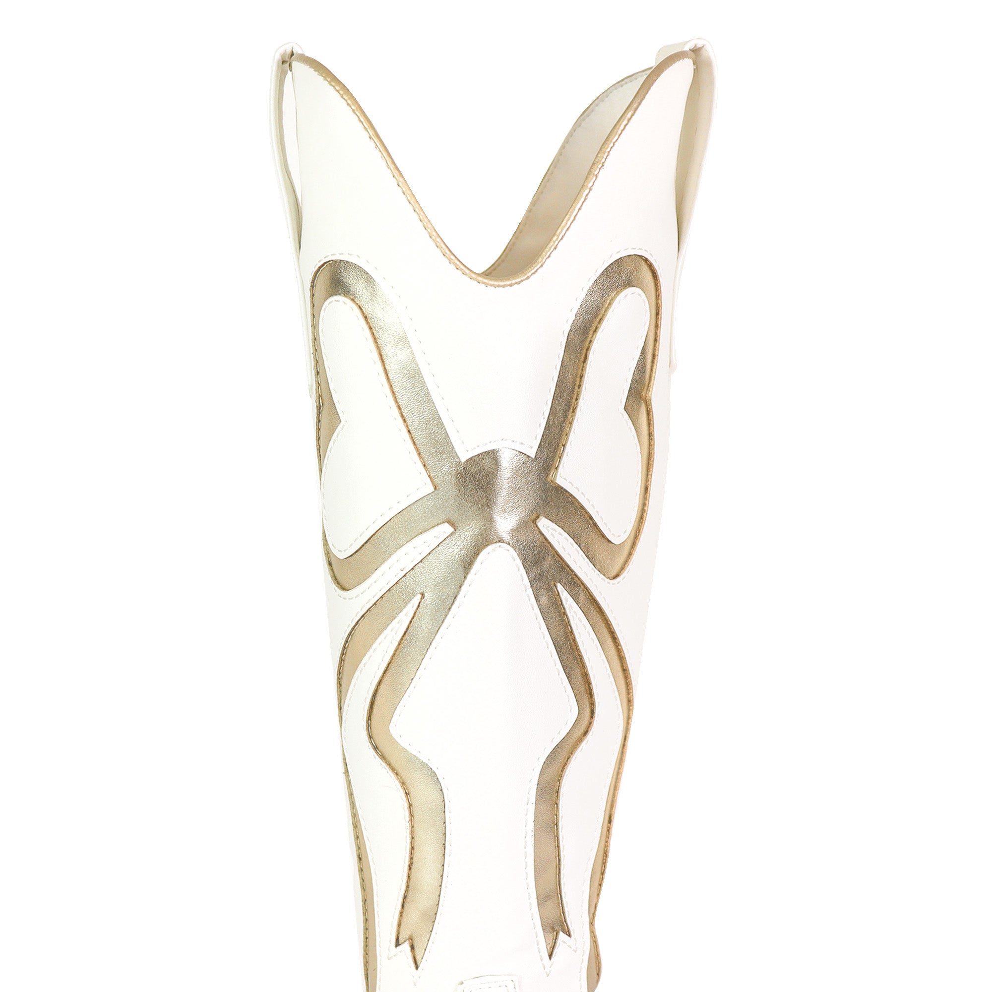 TRUETT-1 WESTERN COWBOY BOOTIE W/ BOW DETAIL WHITE
