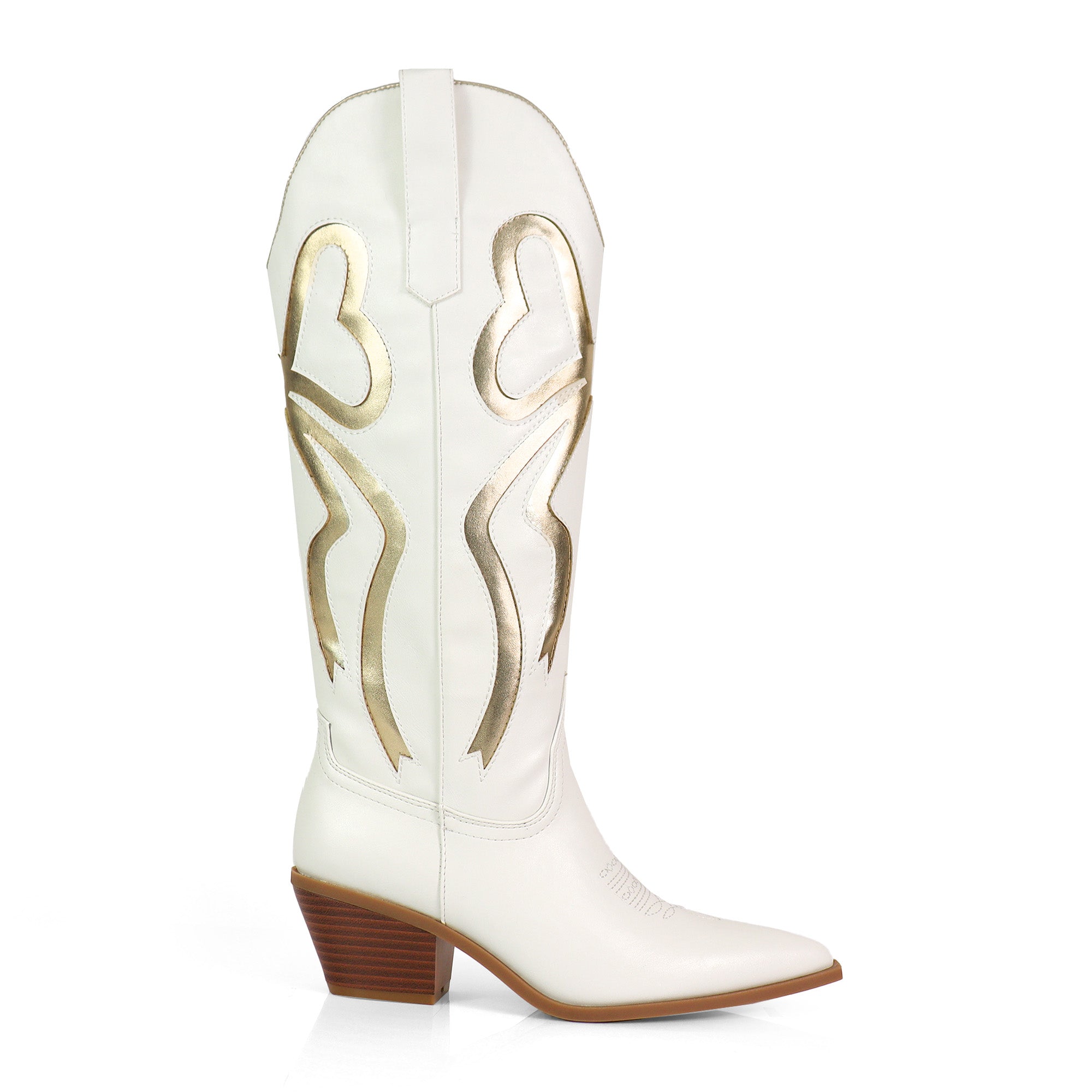 TRUETT-1 WESTERN COWBOY BOOTIE W/ BOW DETAIL WHITE