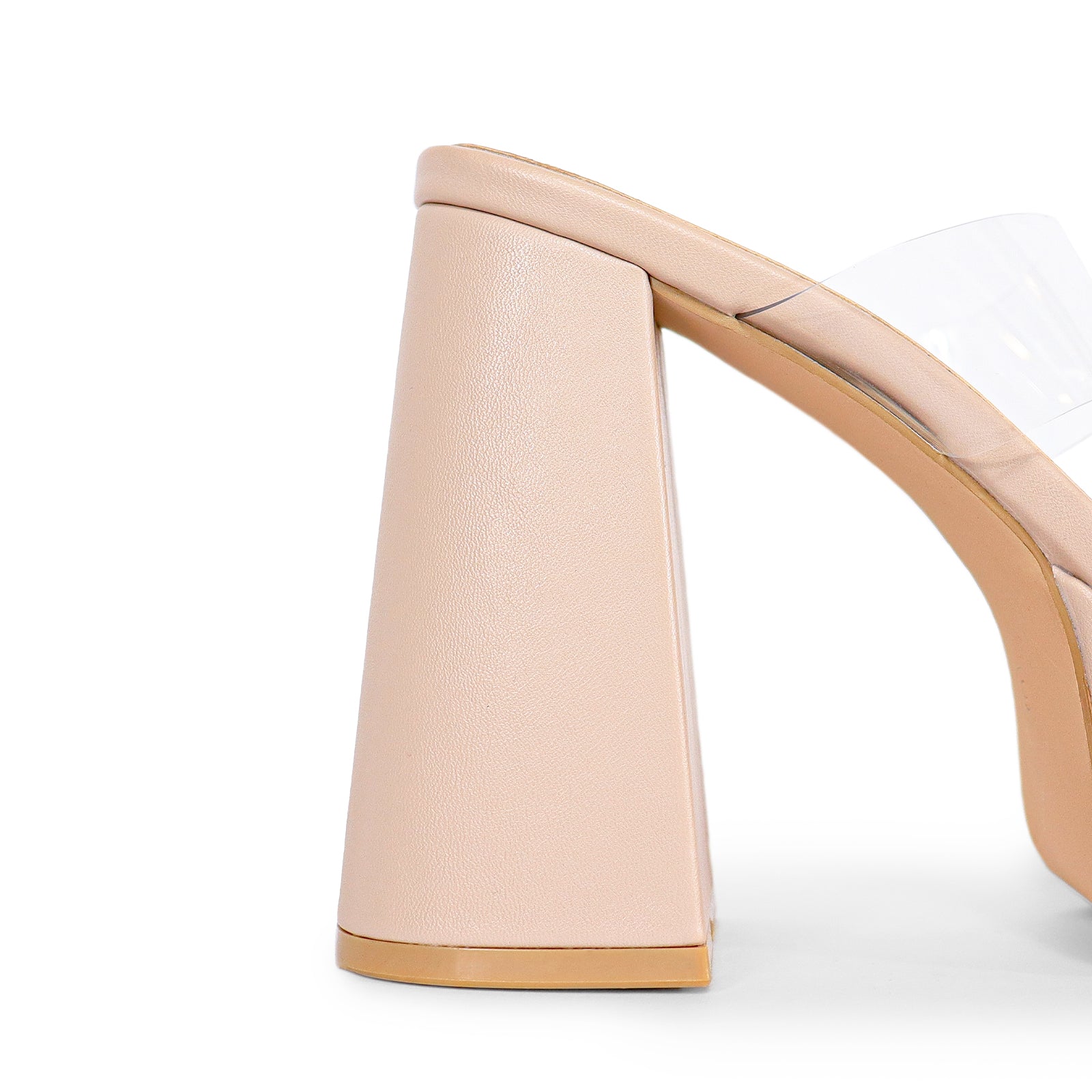 VALEN-1 OPEN TOE DUO CLEAR STRAPWITH CHUNKY HEEL-NUDE