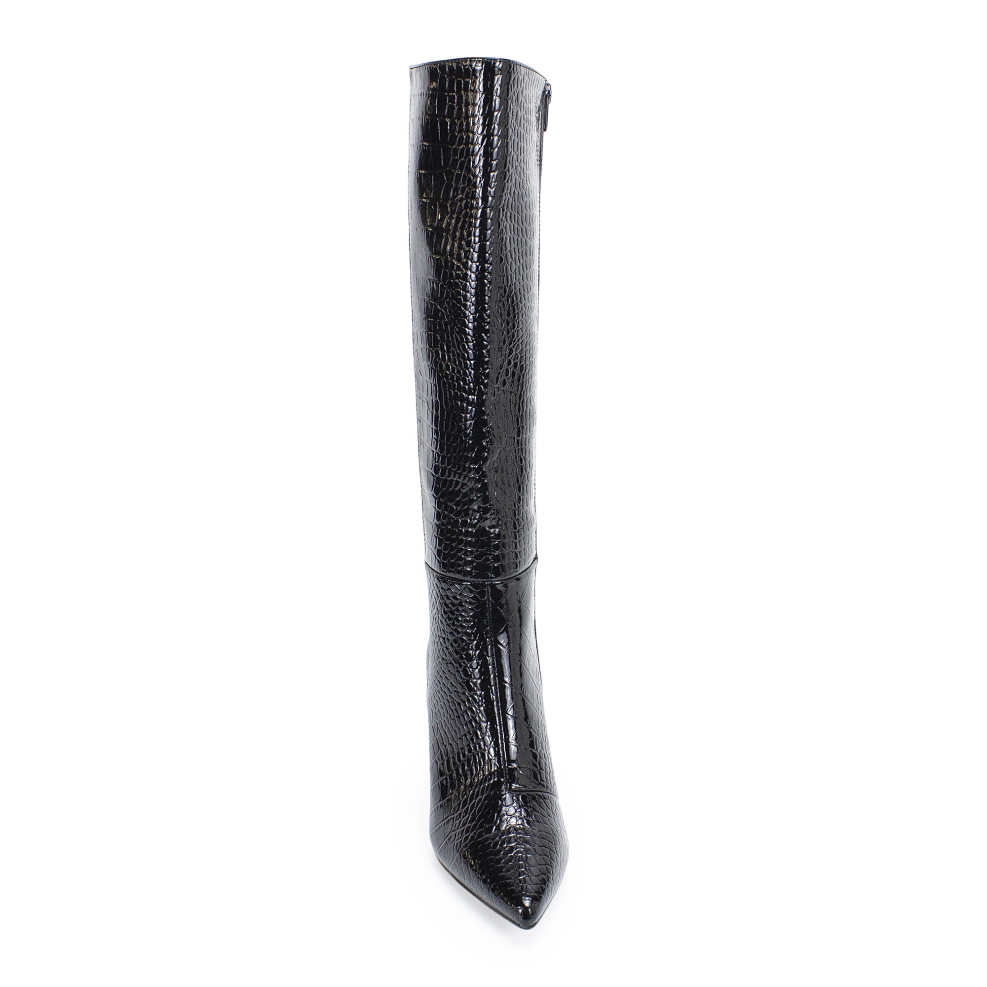 VANESSA-3 KNEE HEIGHT BOOTS BLACK CROC