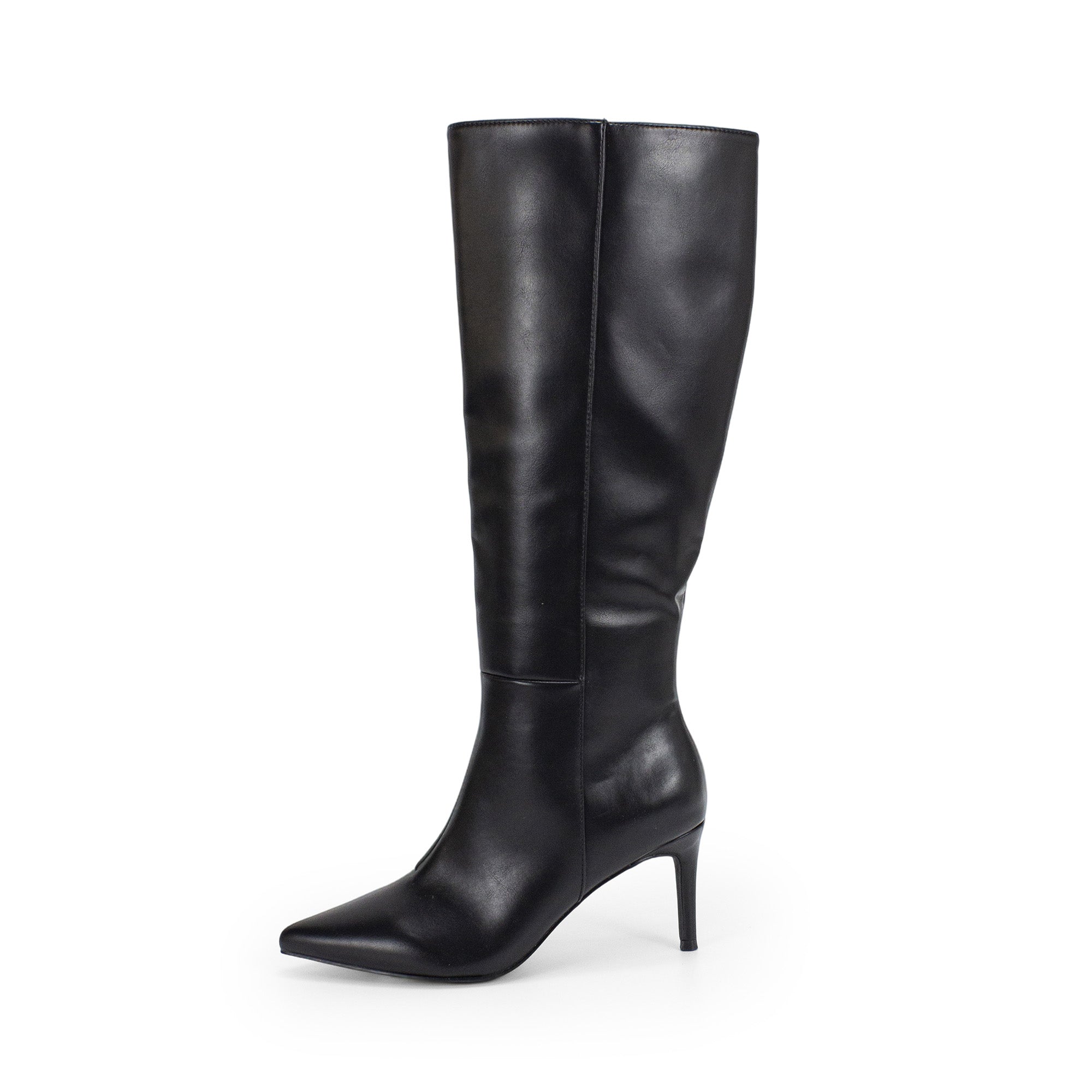 VANESSA-3 KNEE HEIGHT BOOTS BLACK BLACK PU